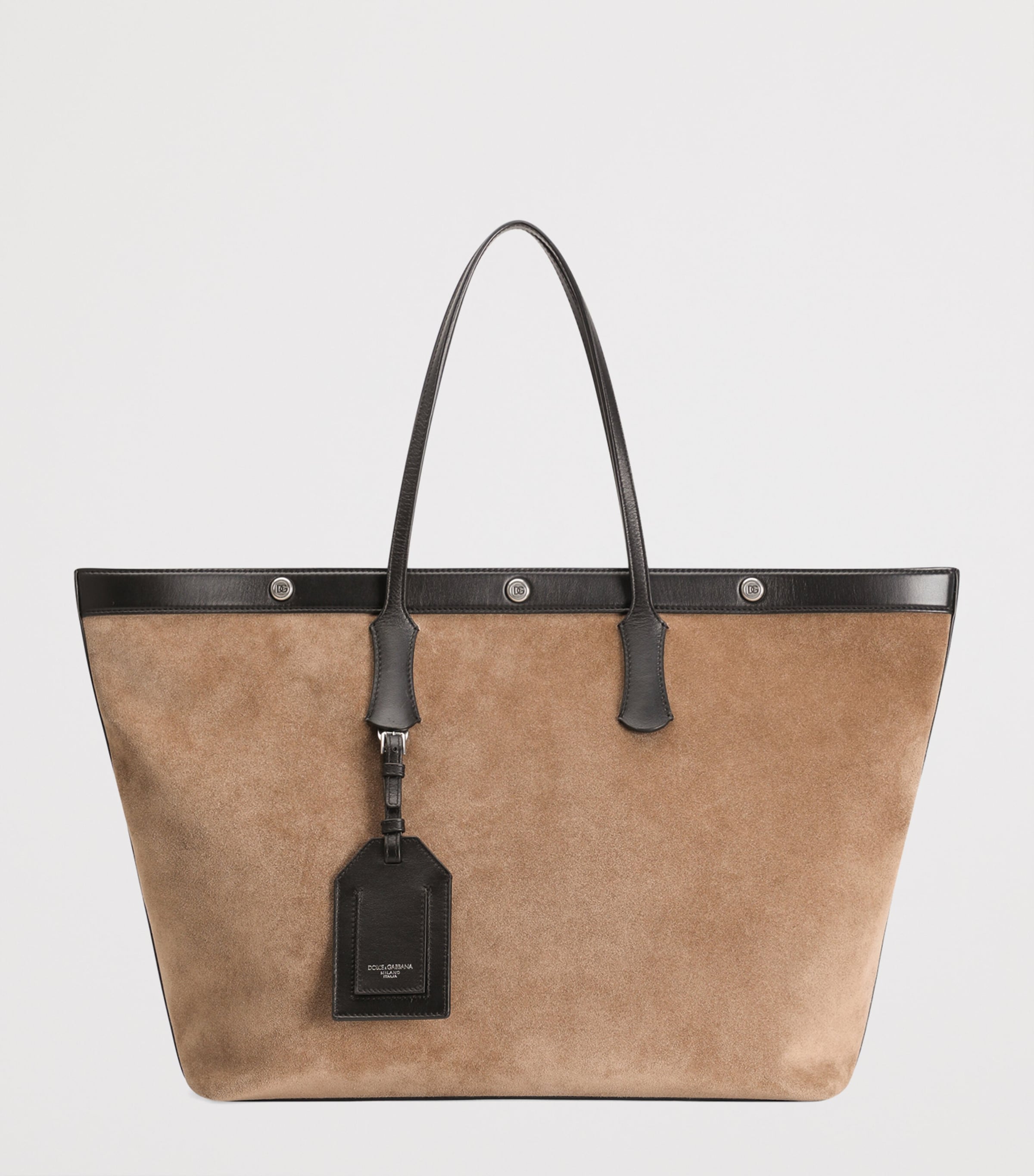 Suede Atene Tote Bag 8M067-NUT/BLACK Image 4