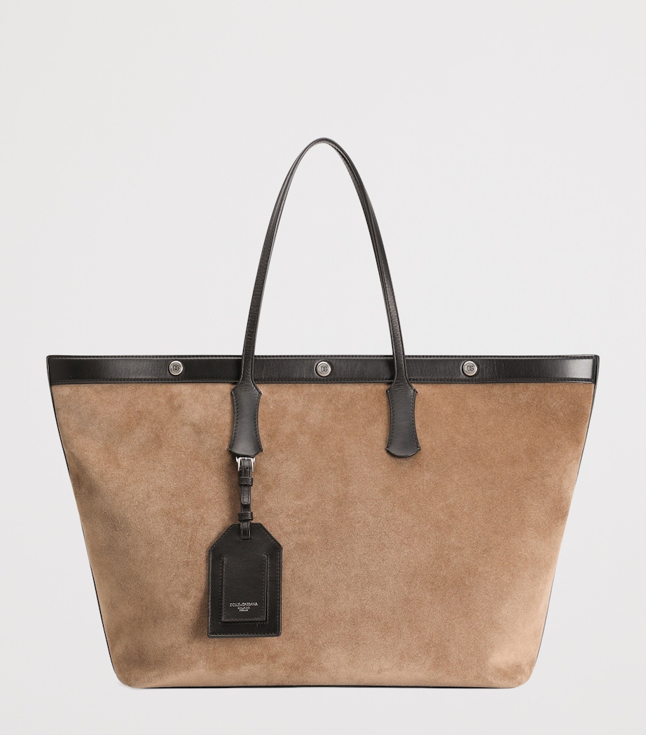 Suede Atene Tote Bag 8M067-NUT/BLACK Image 4