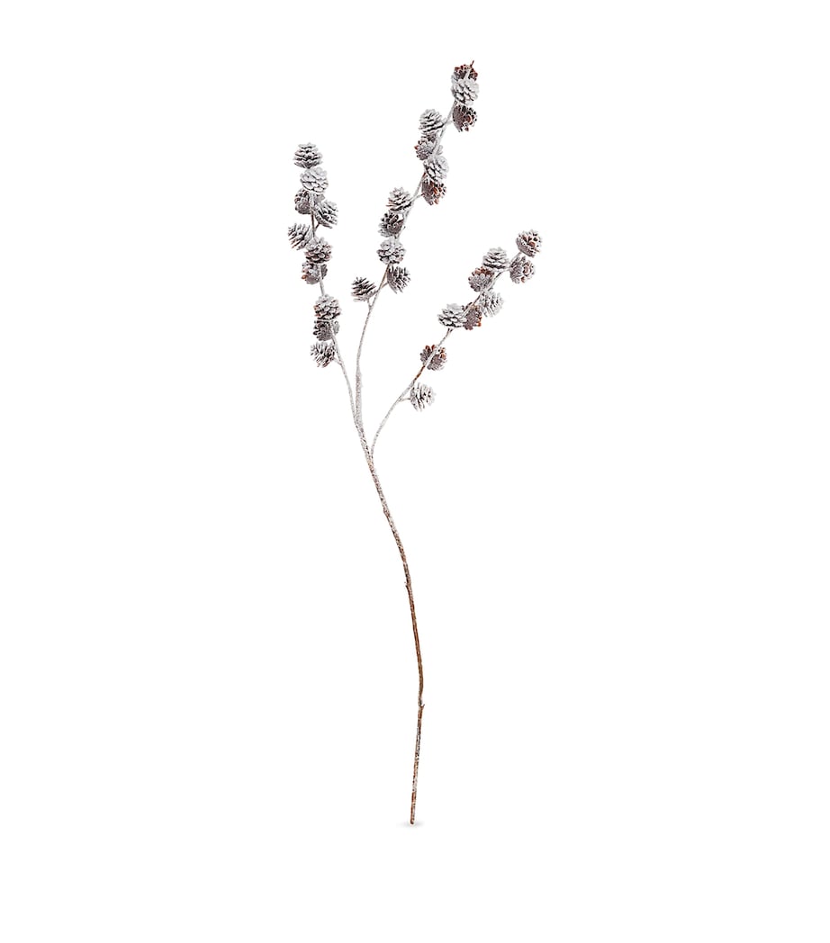 Snow Effect-Trim Pinecone Stem BROWN/WHITE Image 1