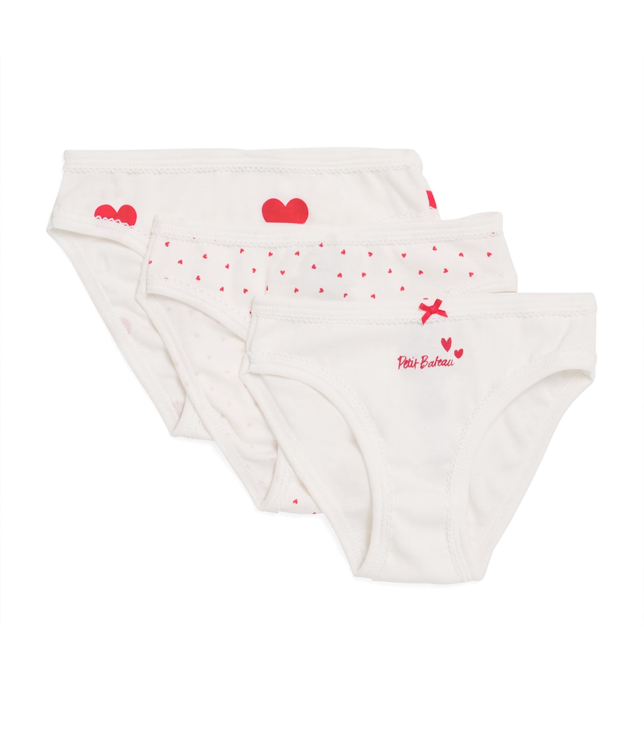 Set of 3 Cotton Heart Knickers (4-12 Years) 00 MULTI Image 1