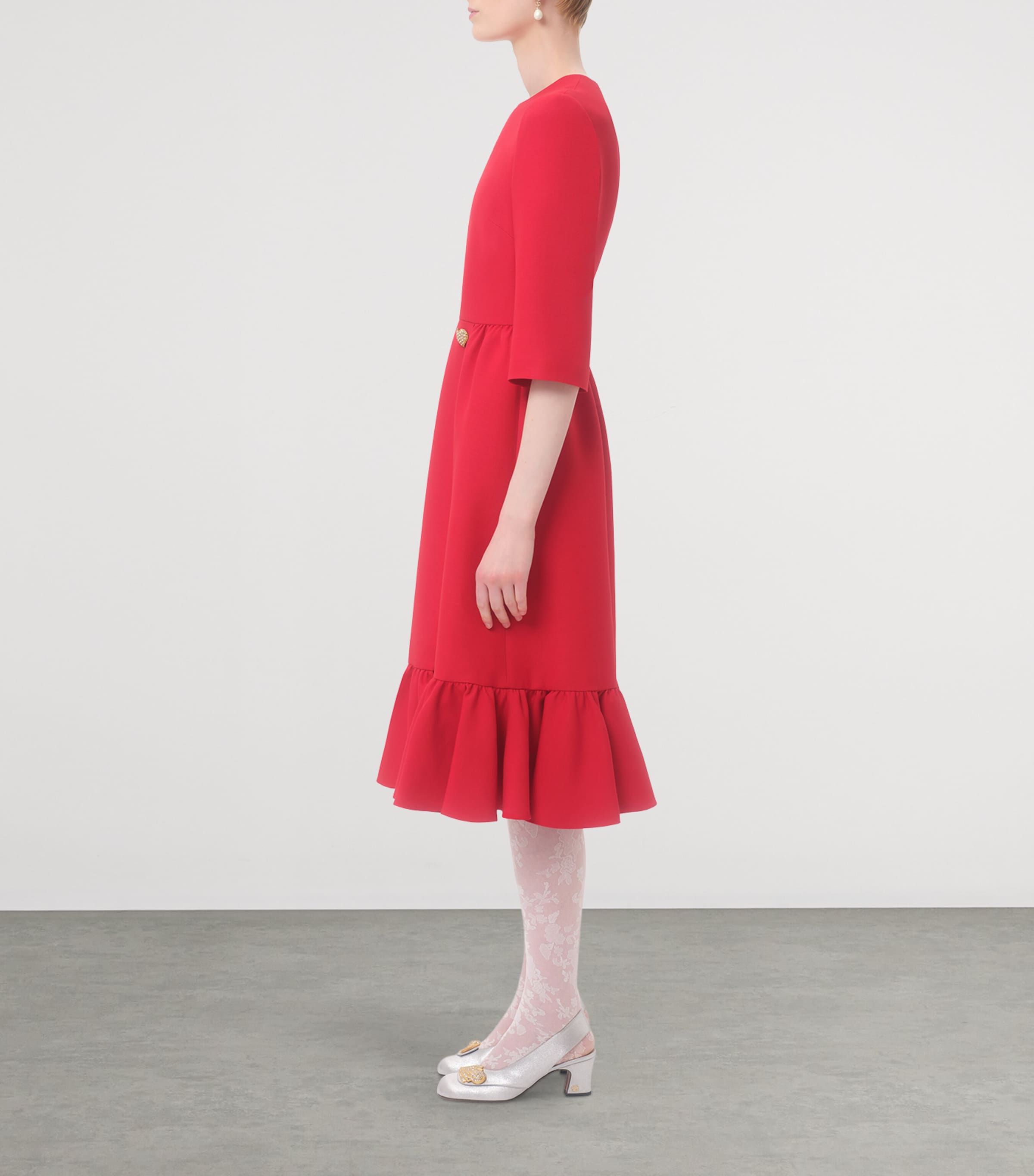 VALENTINO ワンピース Crepe Couture midi dress1004751 Crepe Couture midi dress in blue - Valentino | Mytheresa