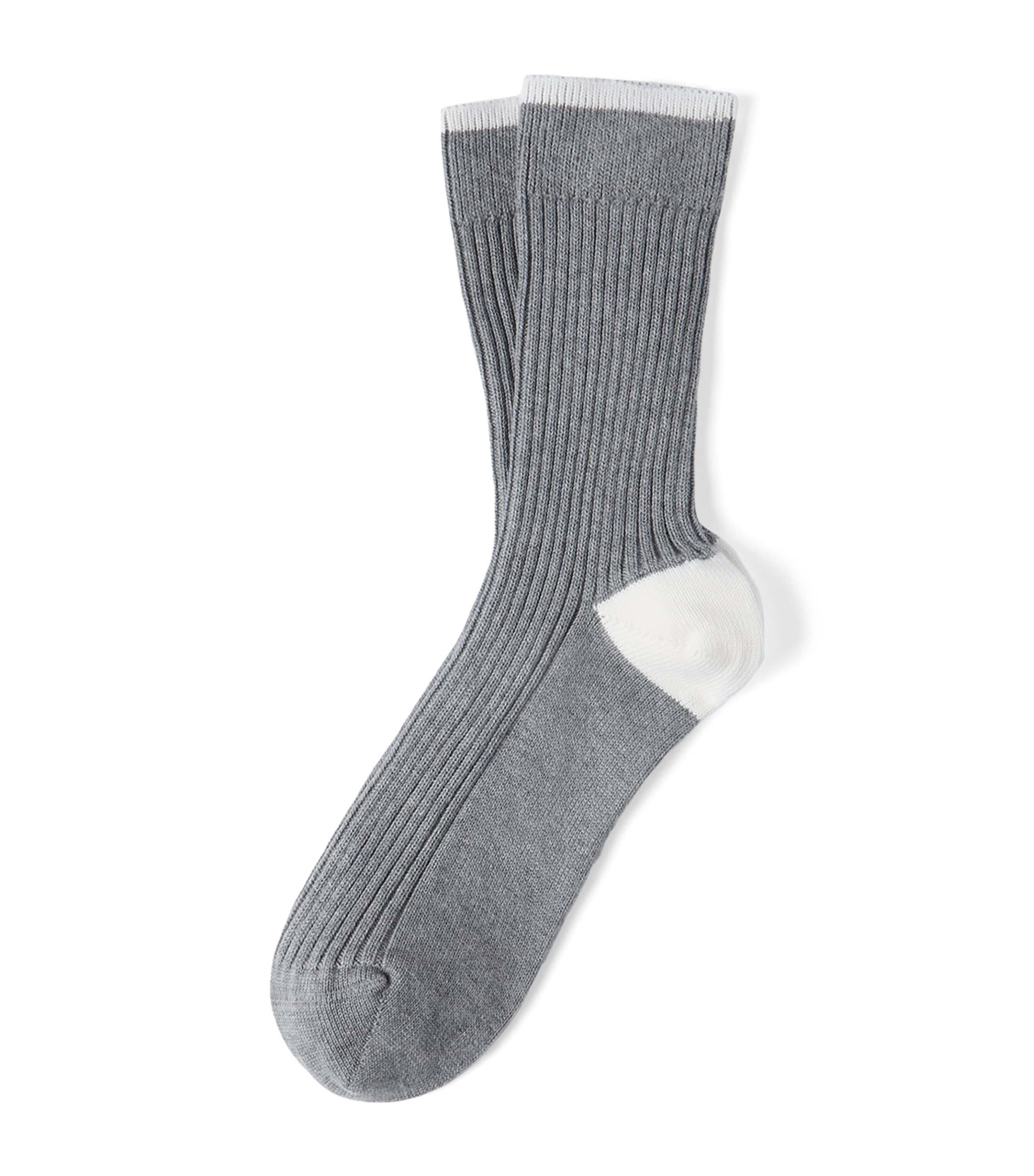 Brunello Cucinelli Mens Cotton Ribbed Socks Image 1