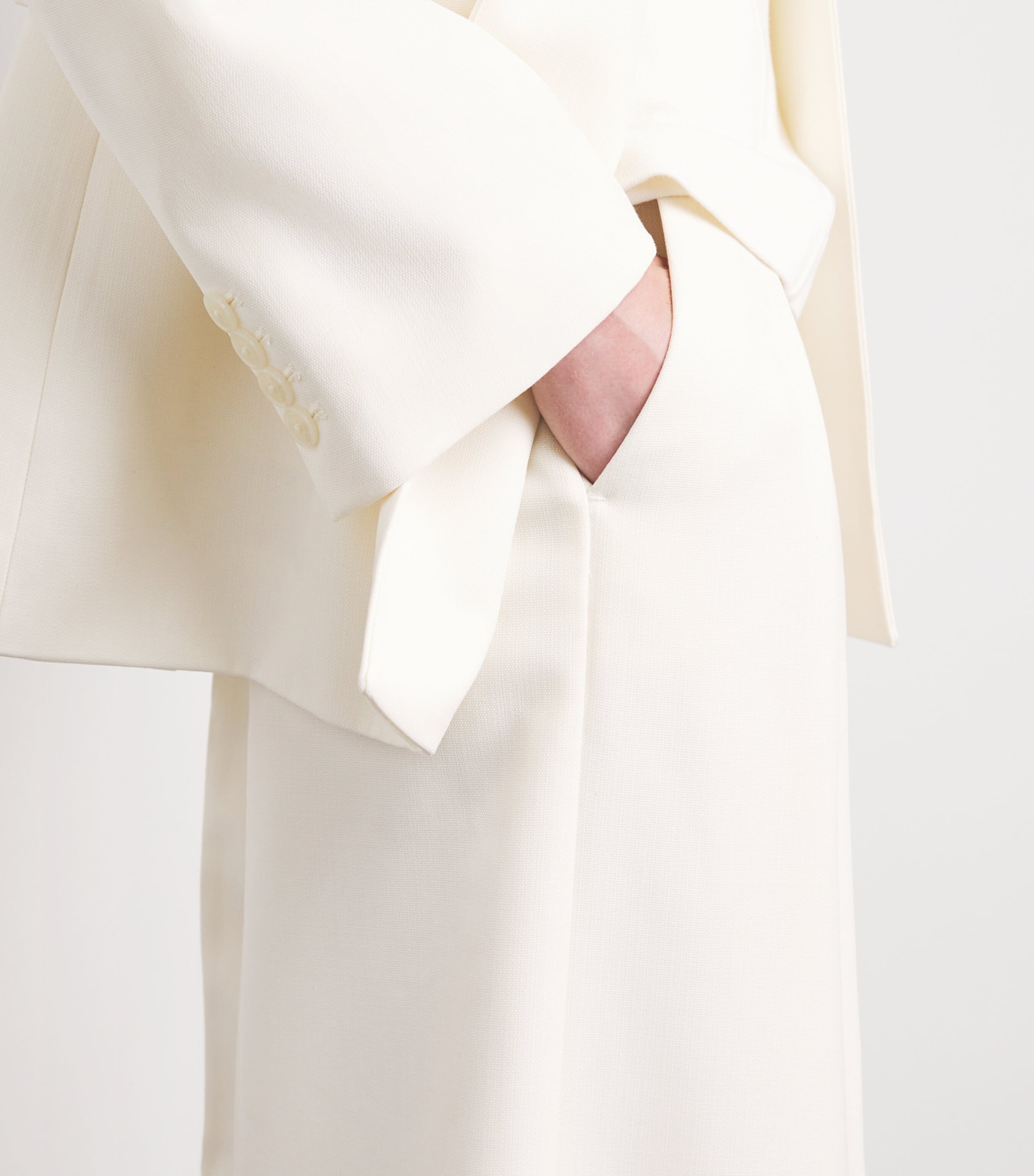 ANINE BING Womens Lou Wide-Leg Trousers Ecru Image 3