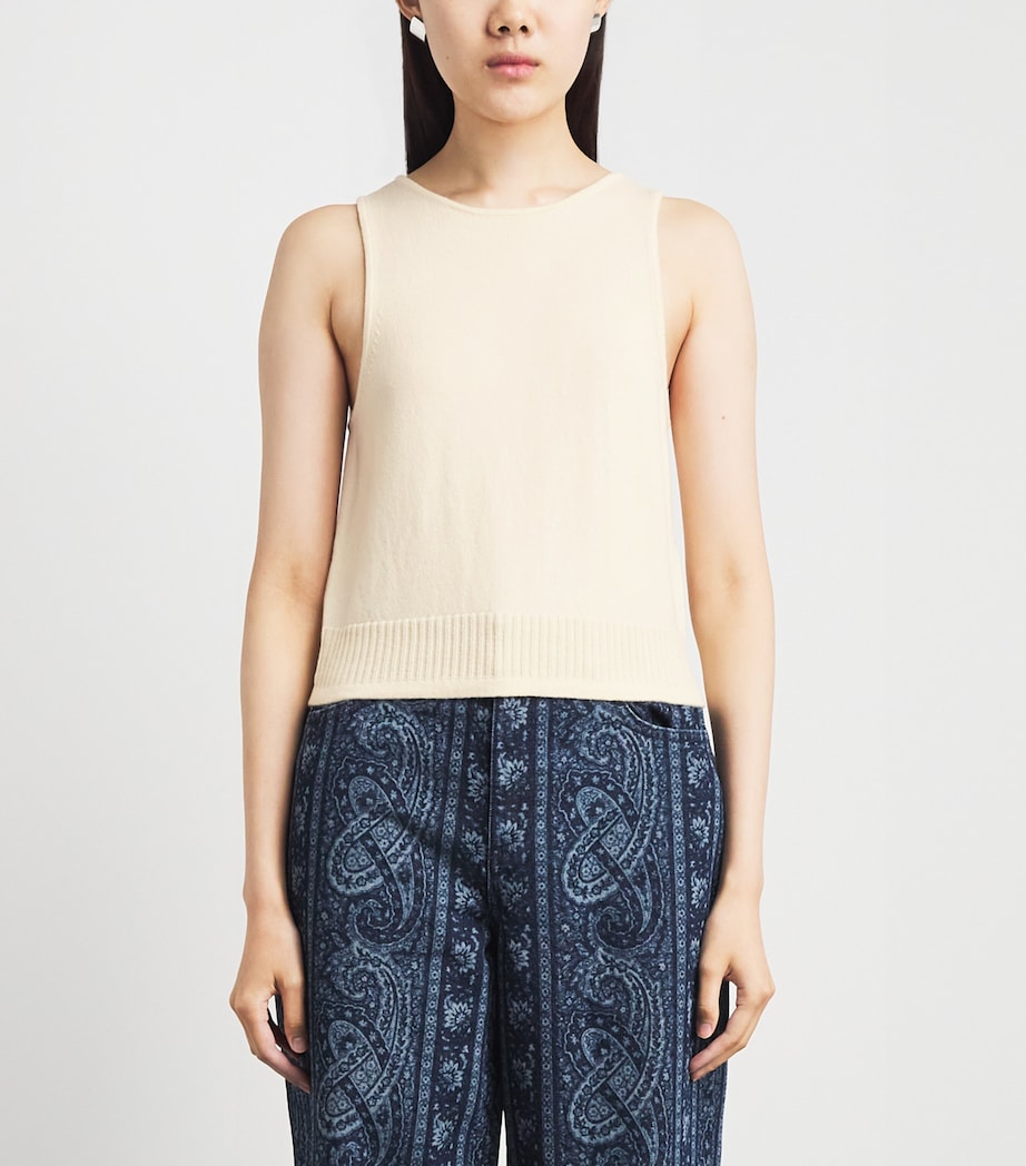 Sandro Paris Womens Wool-Cashmere Sweater Vest Vanilla Image 4
