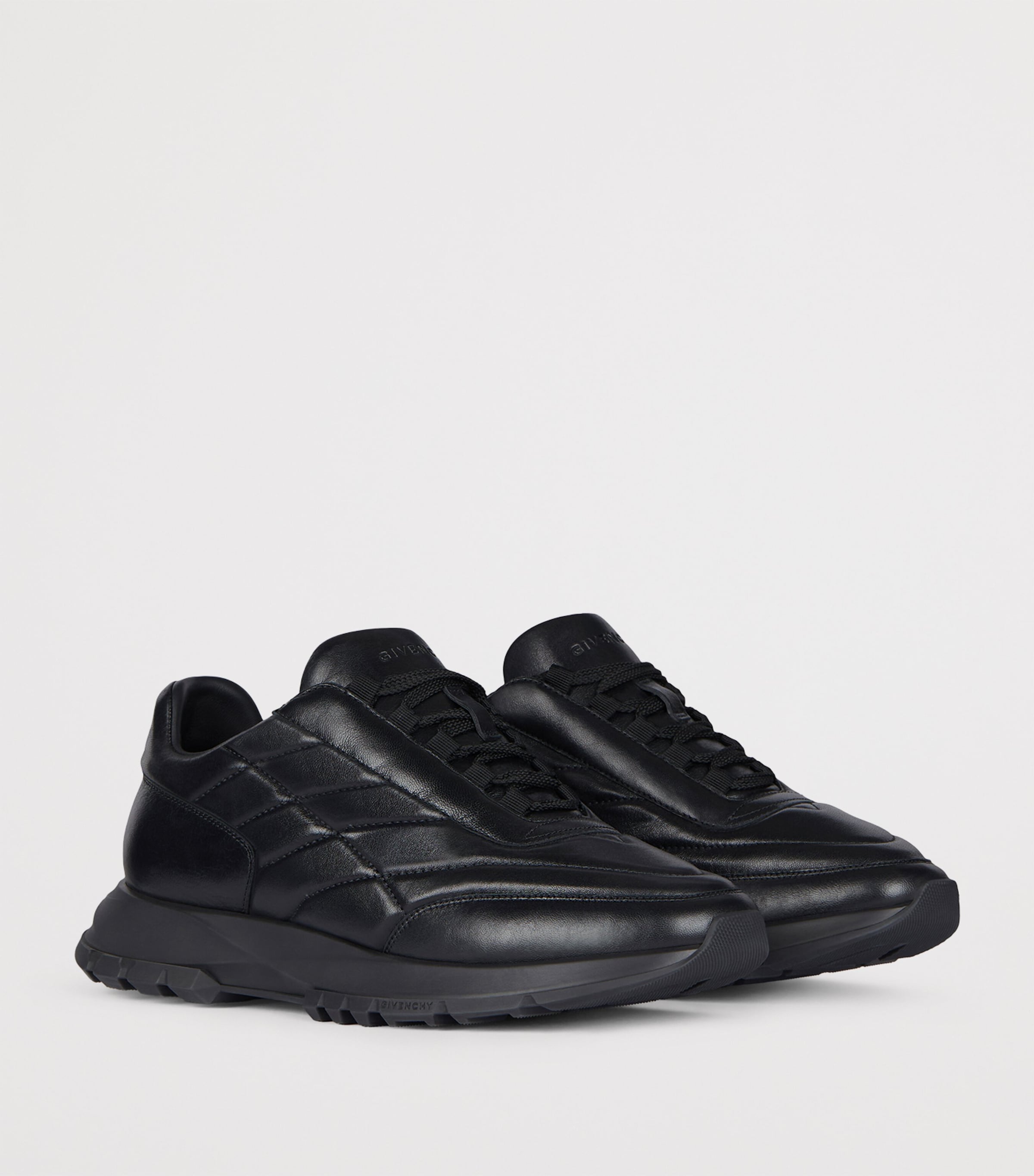 Leather Low-Top Sneakers BLACK Image 2