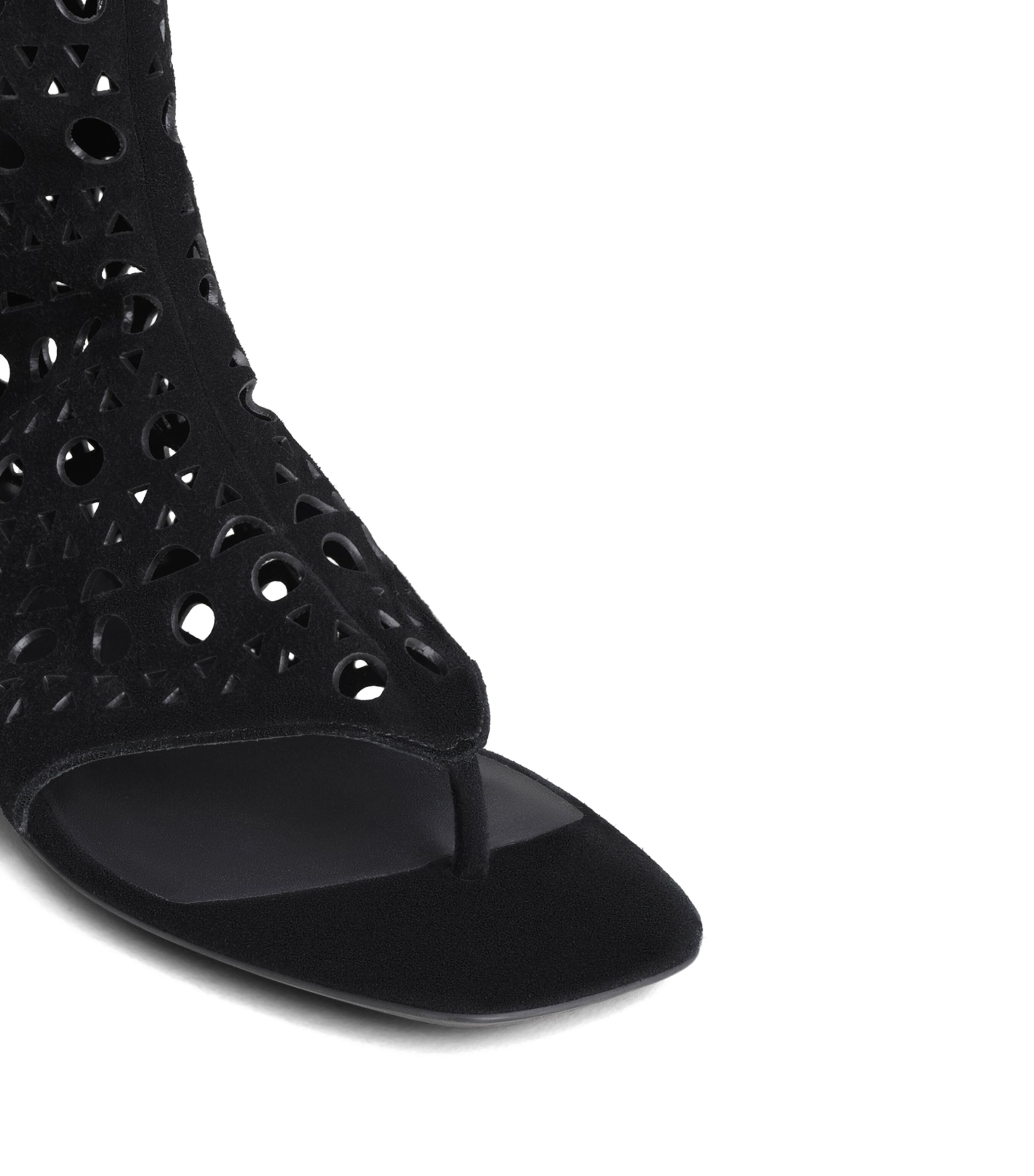 Alaïa Suede Vienne Thong High-Top Sandals Black Image 4