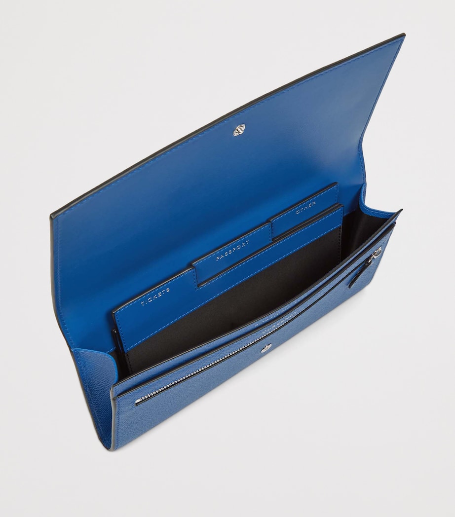 Panama Leather Marshall Travel Wallet CERULEAN Image 4