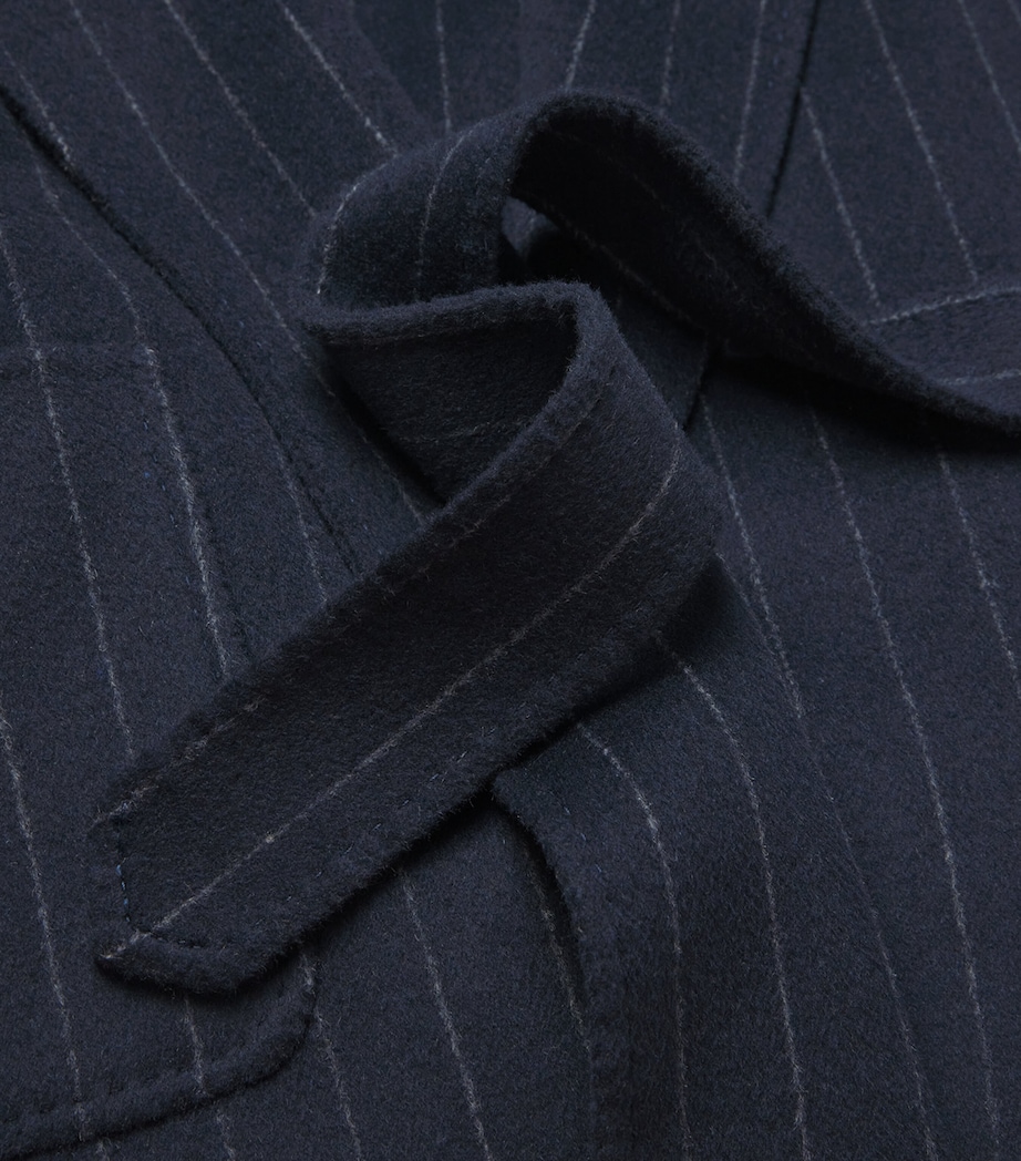 Cashmere Pinstripe Tie-Waist Cape Coat NAVY CHALK STRIPE Image 5