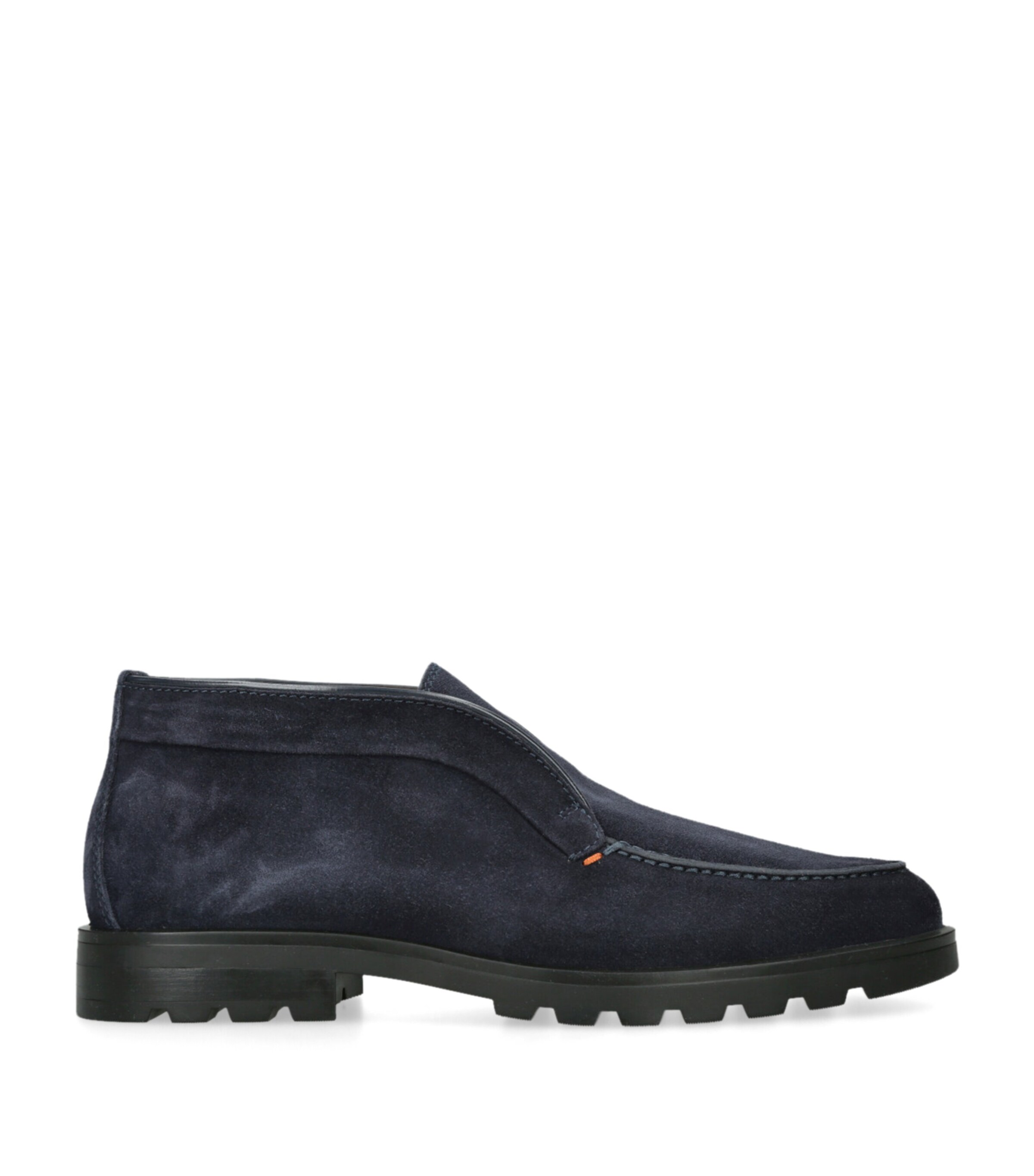 Santoni Suede Detroit Roccia Shear Loafers Navy Image 1