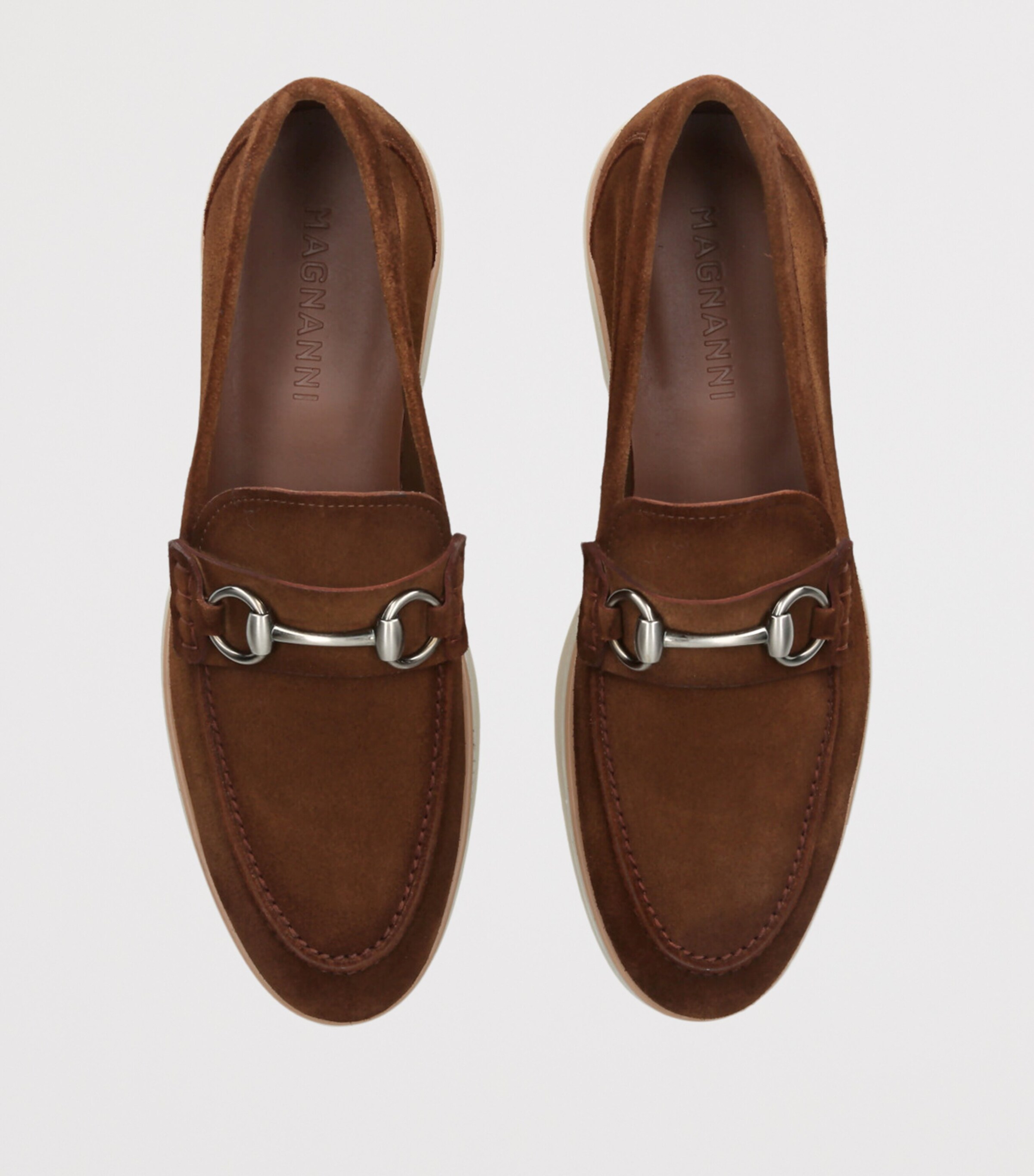 Suede Horsebit Loafers BROWN Image 4