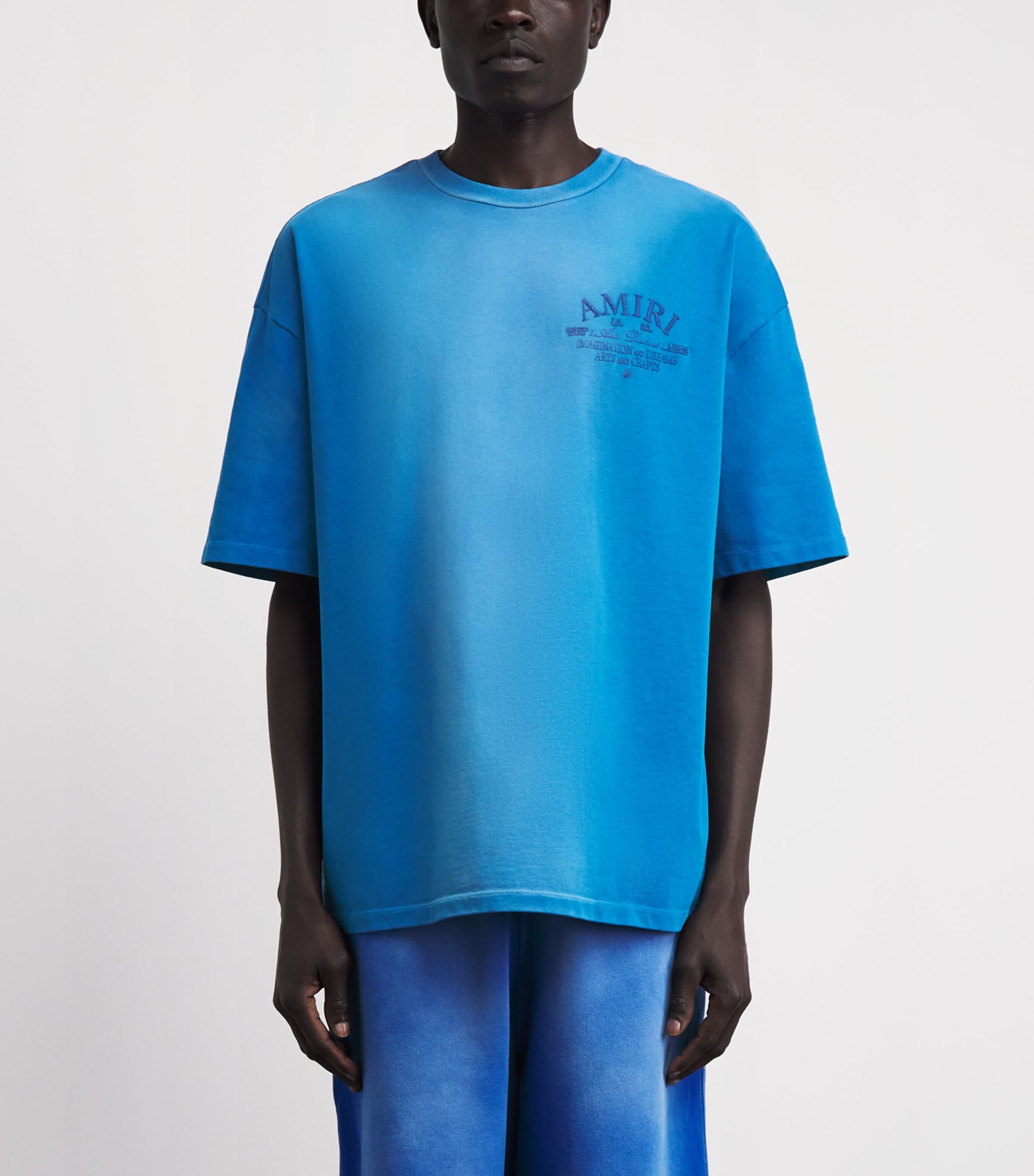 AMIRI Mens Cotton Arts District T-Shirt Sapphire Image 4