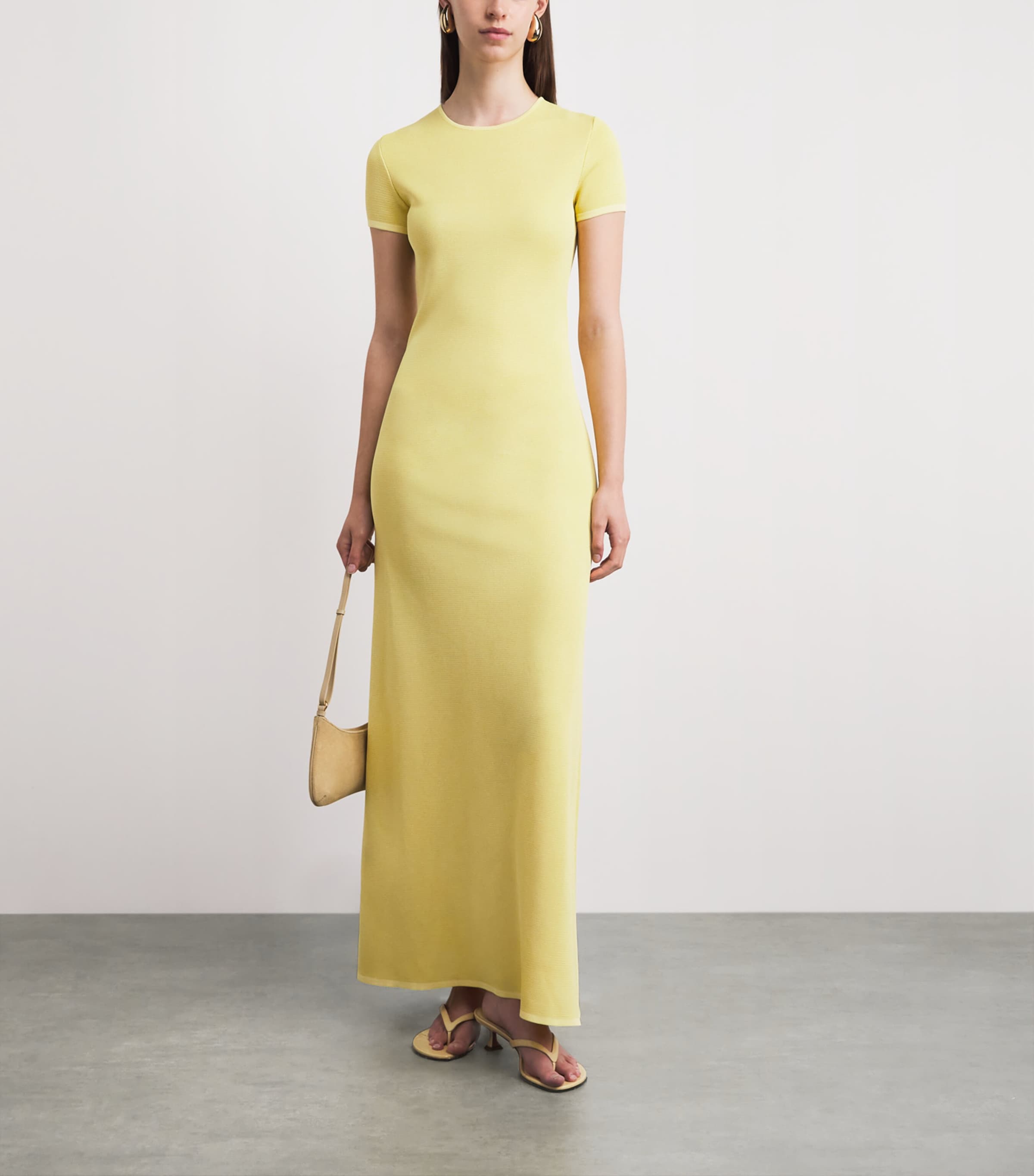 Jacquemus Yellow Knitted Maille Maxi Dress | Harrods US