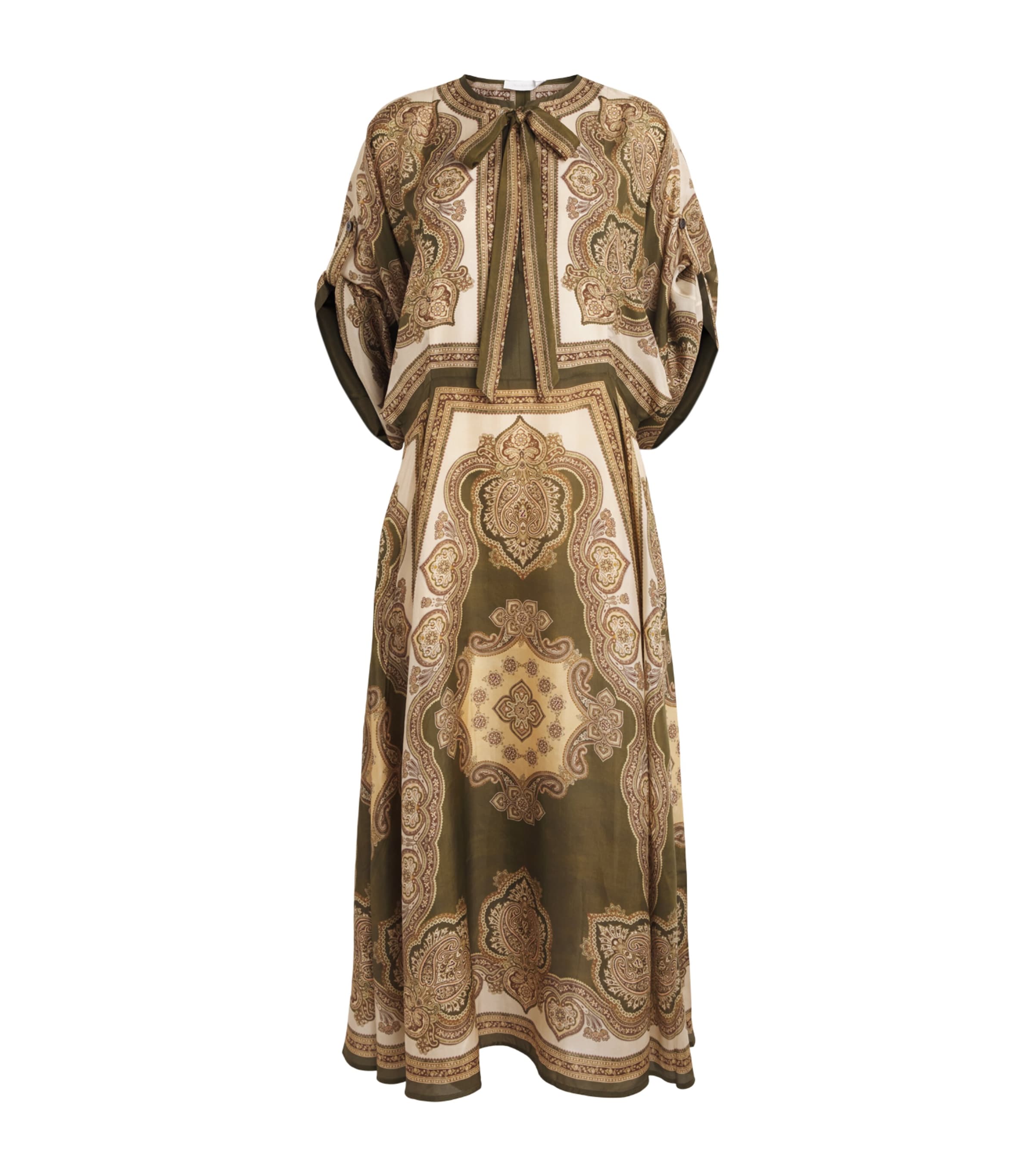 Zimmermann Womens Printed Mahon Tunic Midi Dress Olp Olive Paisley Image 1