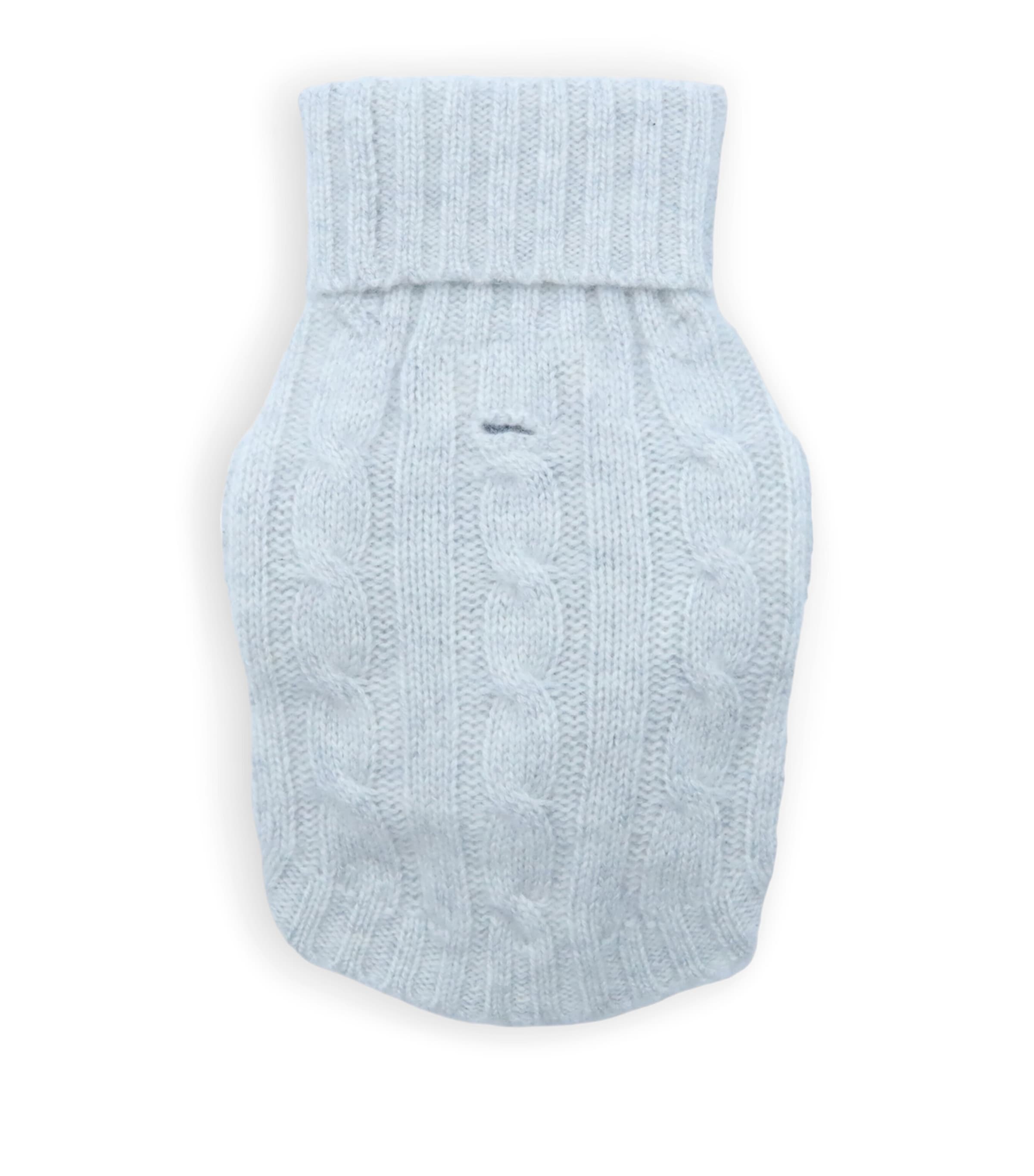 Cashmere Cable-Knit Dog Sweater (M) LIGHT GREY HEATHER Image 1