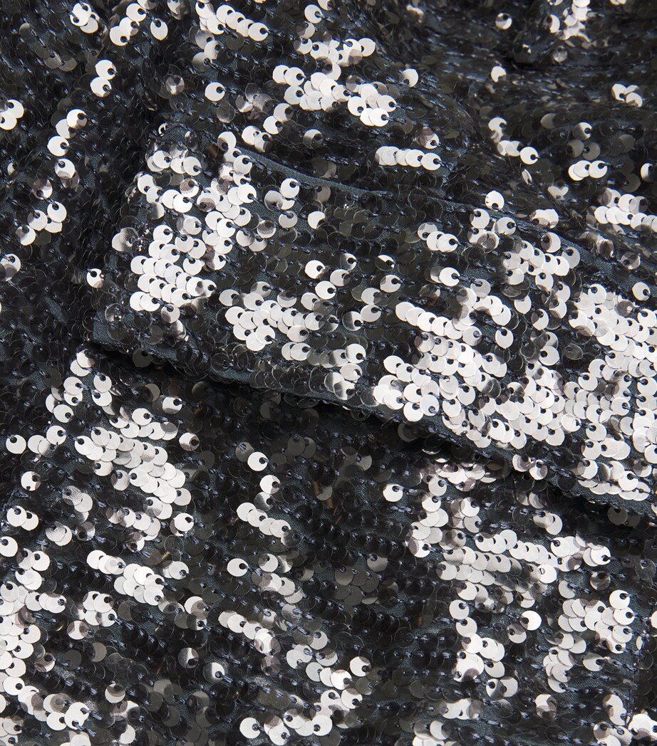 Sequin Pleated Tapered Trousers 418 MARINE Image 5