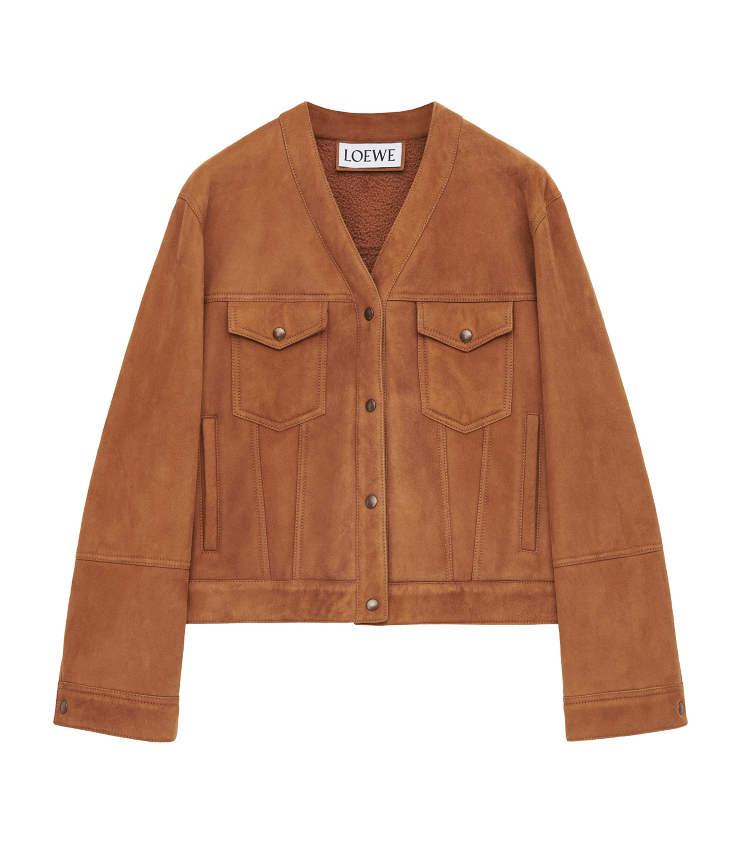 Loewe Lambskin Shearling-lined Jacket In Brown