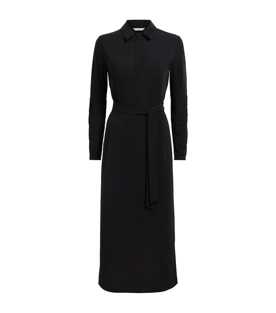 MM Womens Jersey Midi Shirt Dress Black Image 1