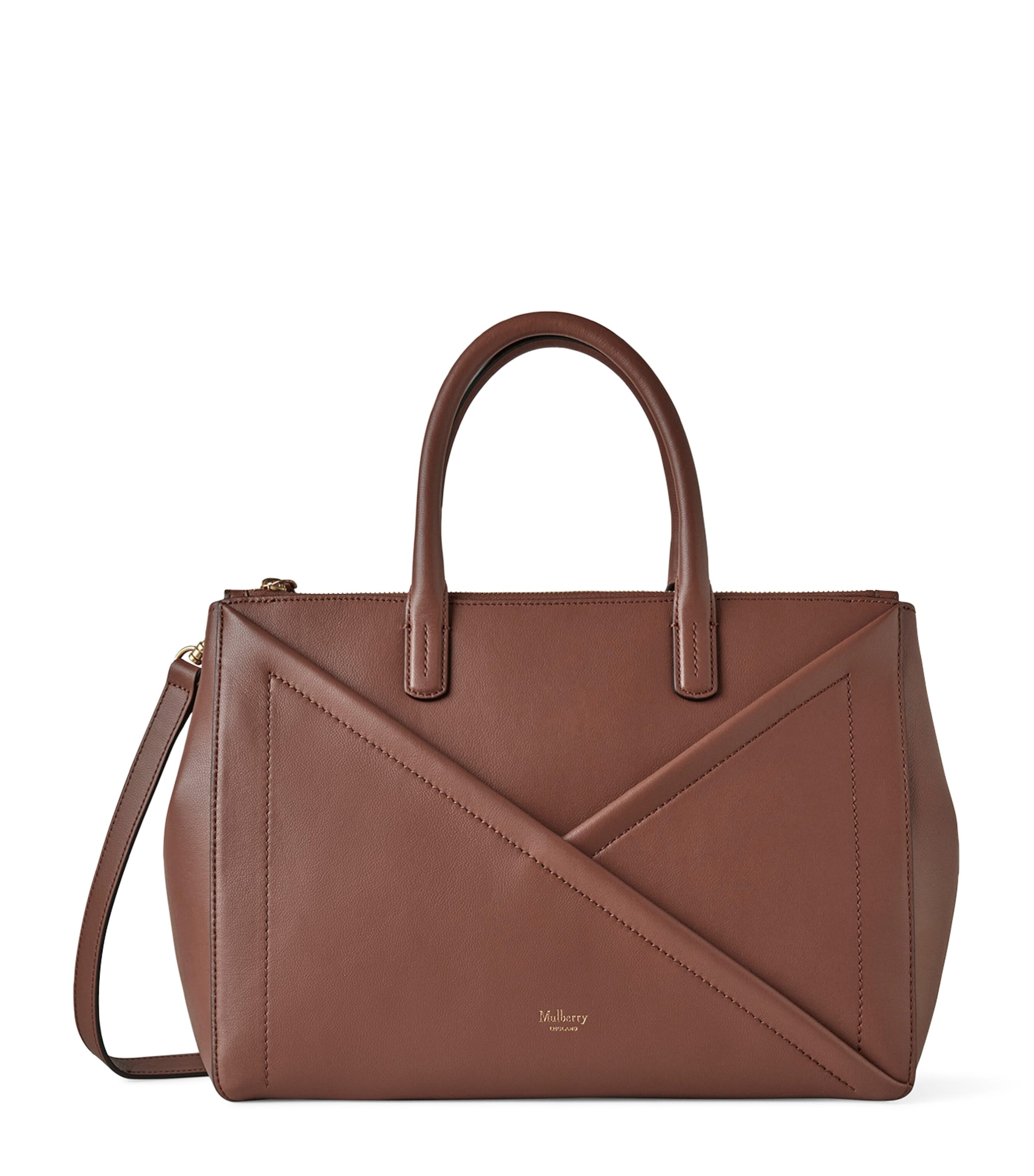 Mulberry Leather M Top-handle Bag In Brown