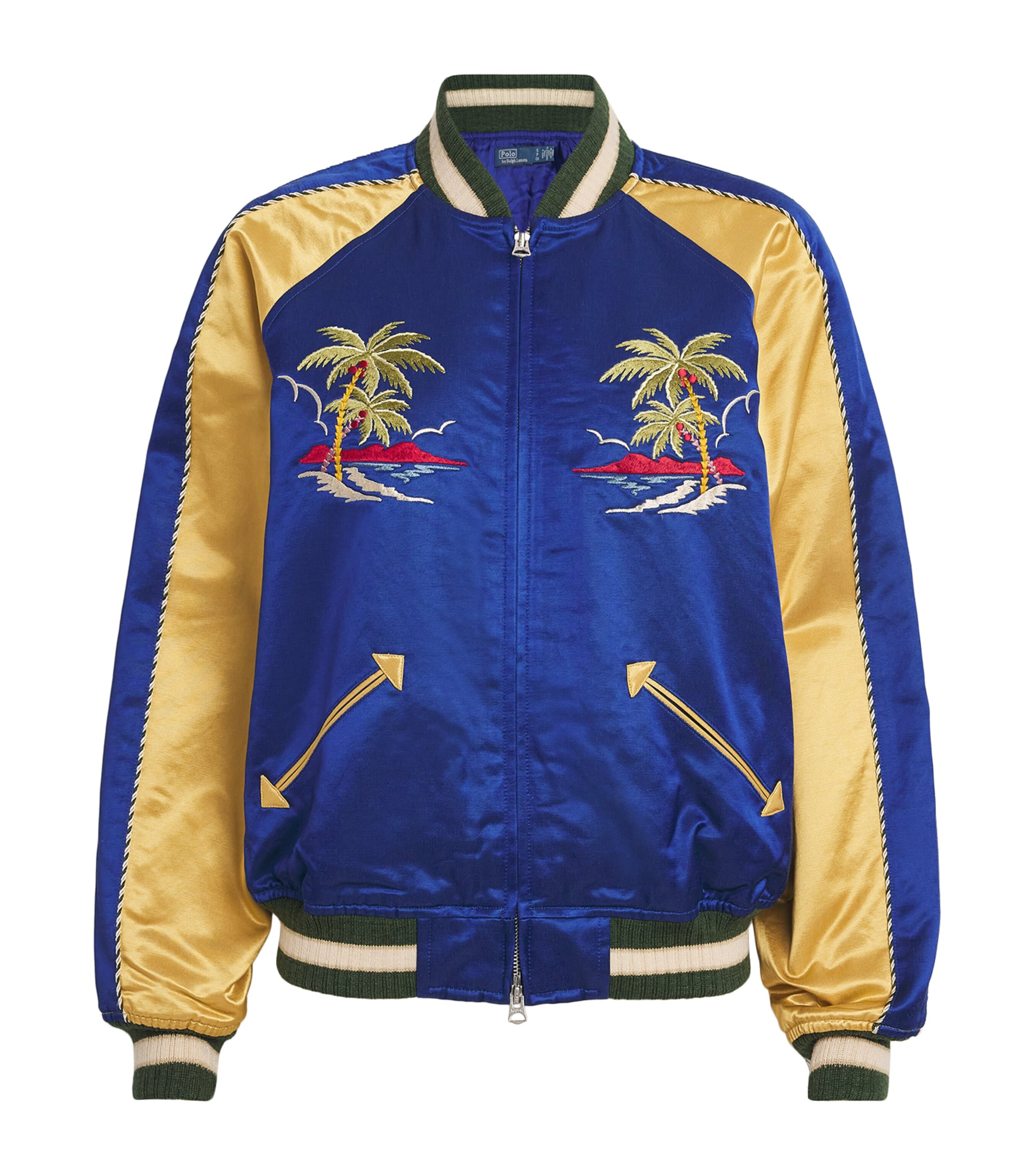 Polo Ralph Lauren Embroidered Bomber Jacket In Blue