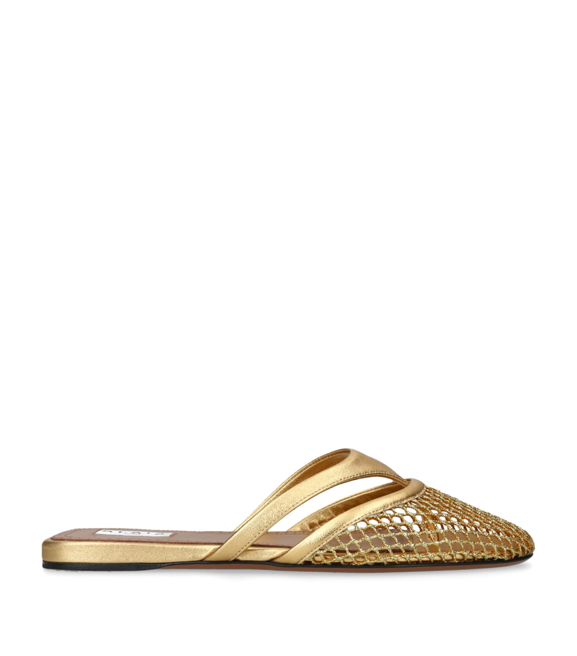 Infradito Fishnet Flat Mules GOLD Image 1