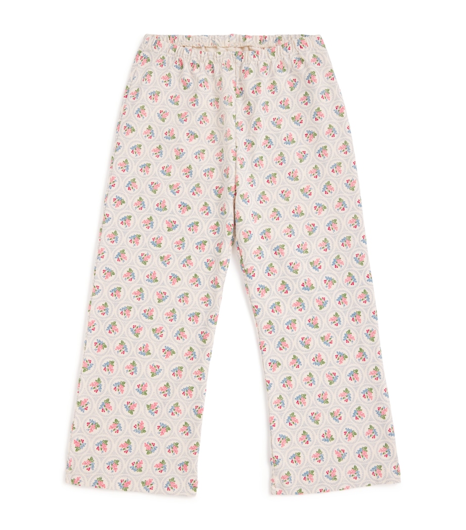 Cotton Floral Trousers (12 Months-4 Years) P00105 VERONA BLUES Image 1