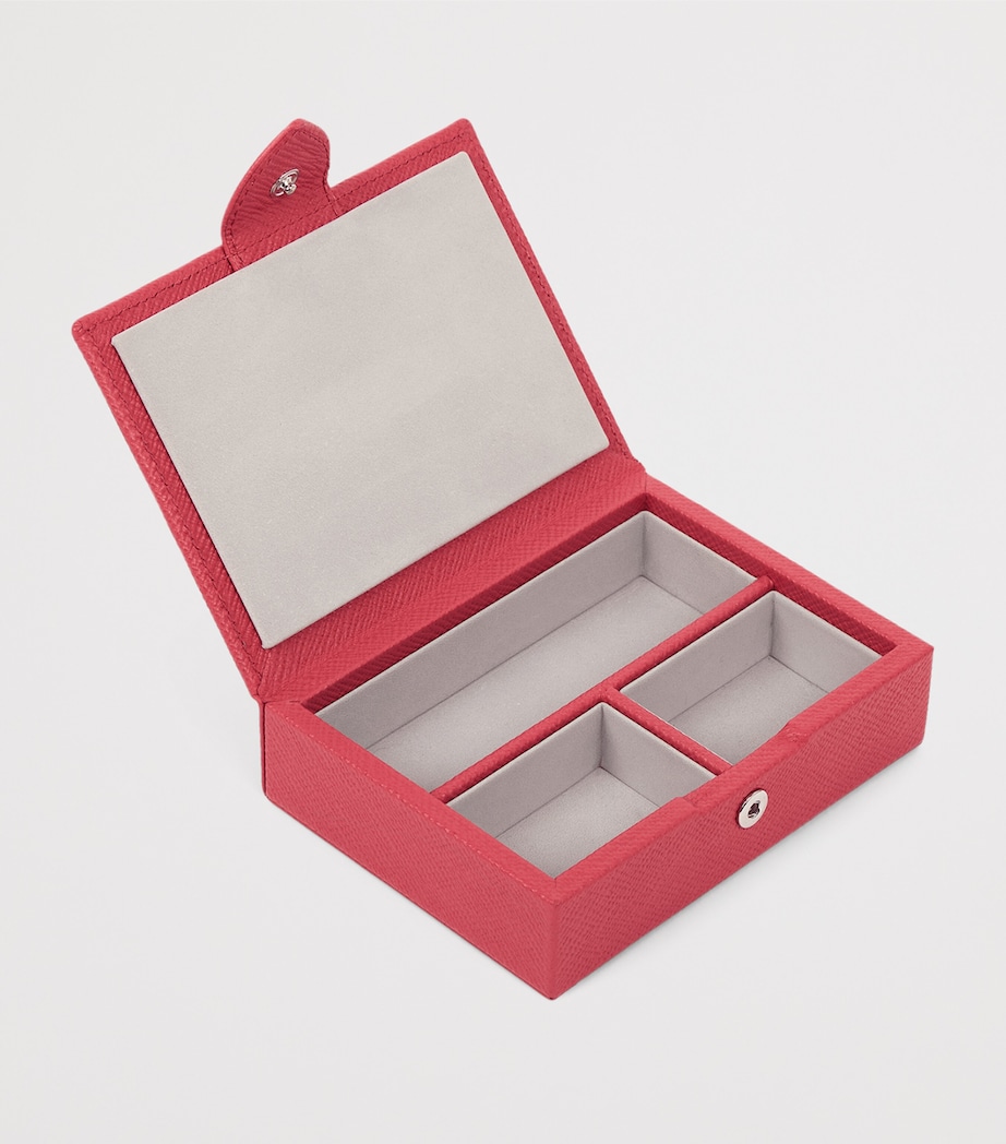 Small Panama Leather Jewellery Box RASPBERRY Image 3