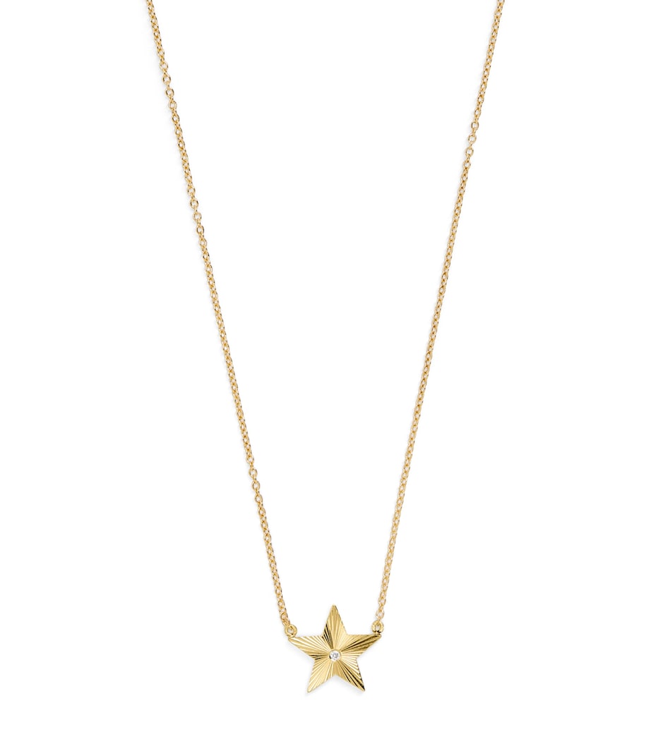 Mini Yellow Gold and Diamond 70s Star Necklace YELLOW GOLD Image 1