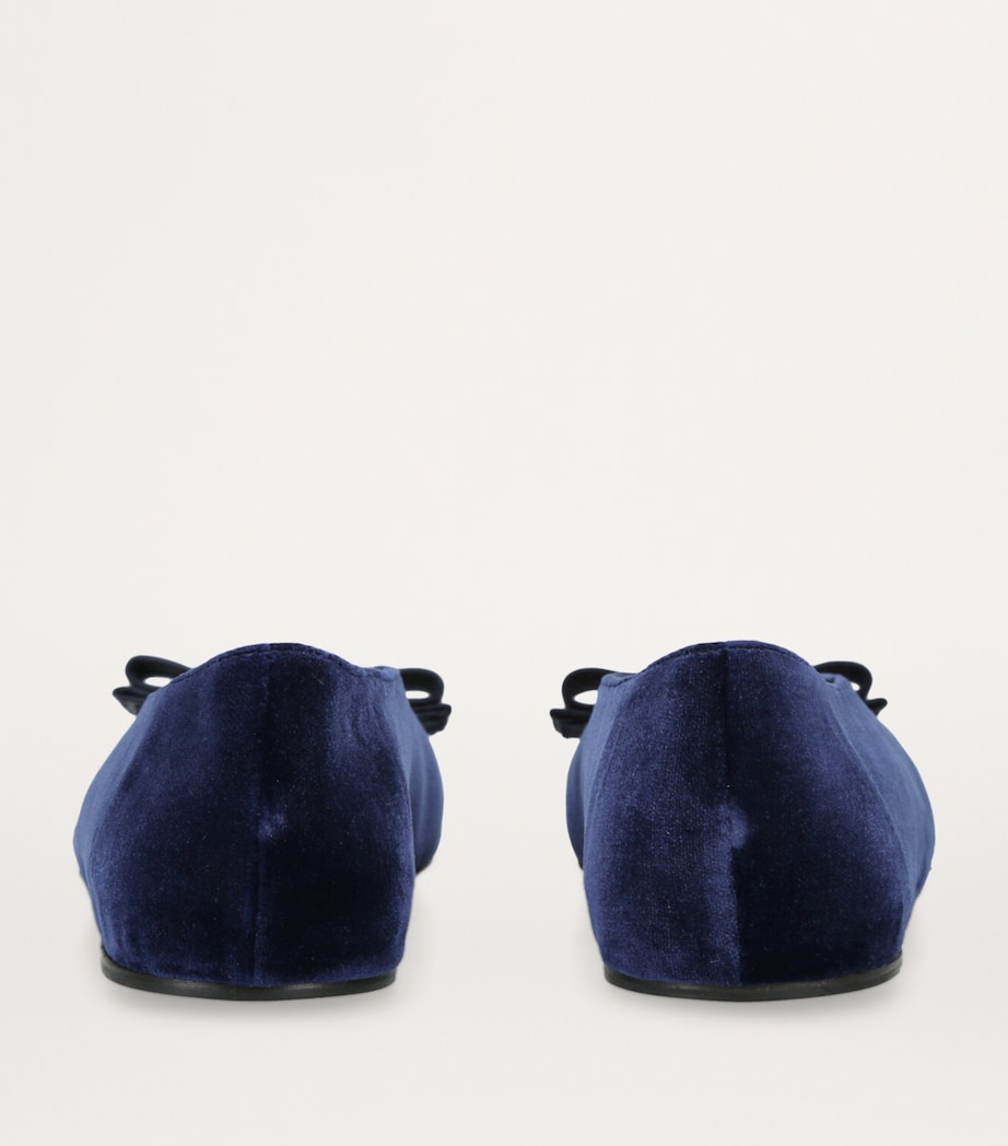 Salvatore Ferragamo Velvet Vanna Ballet Flats Navy Image 2