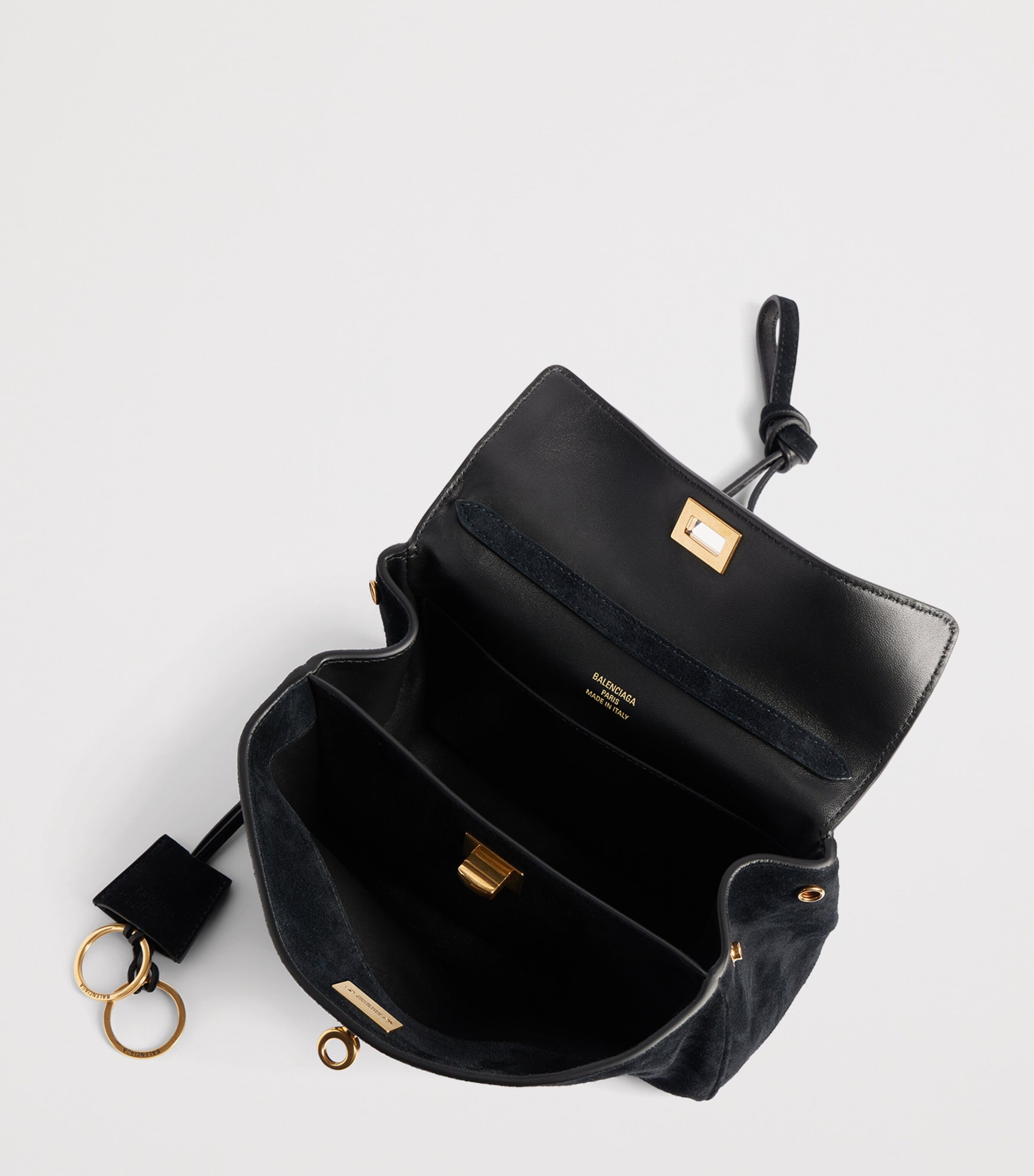 Balenciaga Womens Mini Suede Rodeo Top-Handle Bag Image 4