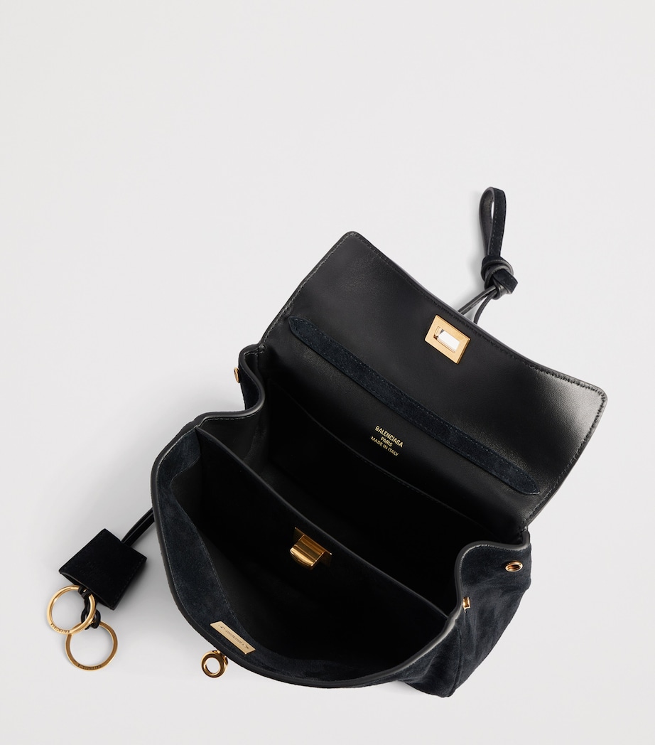 Balenciaga Womens Mini Suede Rodeo Top-Handle Bag Image 4
