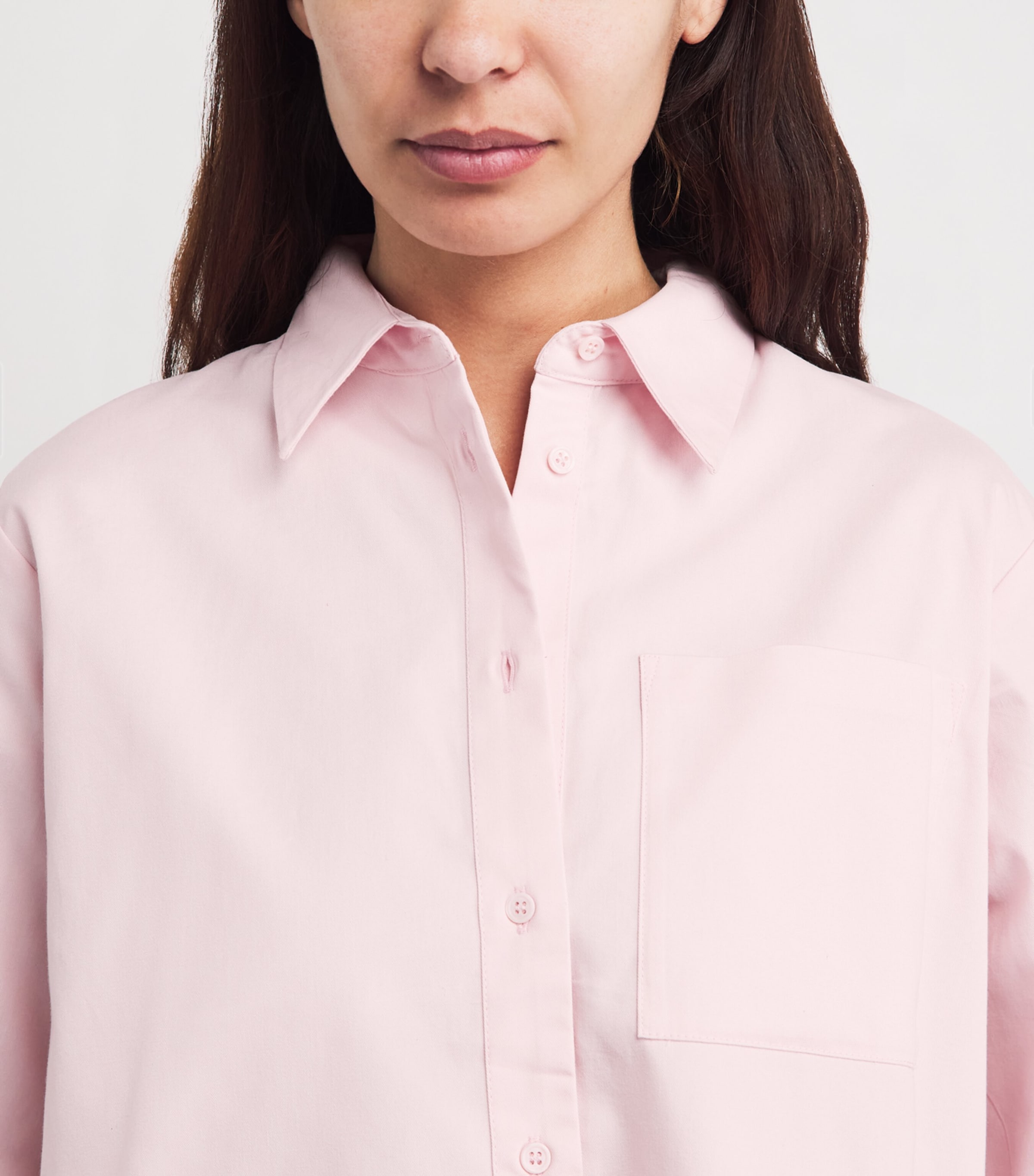 Maje Womens Cotton Scarf-Detail Shirt Pink Image 3