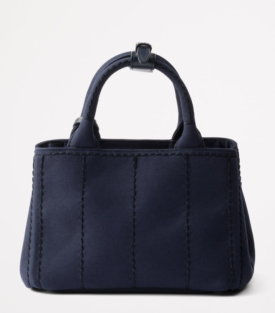 Prada Mini Cotton Canvas Top-Handle Bag Image 3