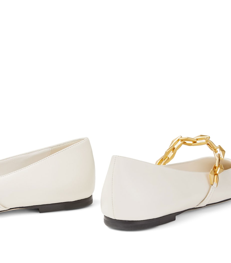 Diamond Tilda Leather Flats LATTE Image 6