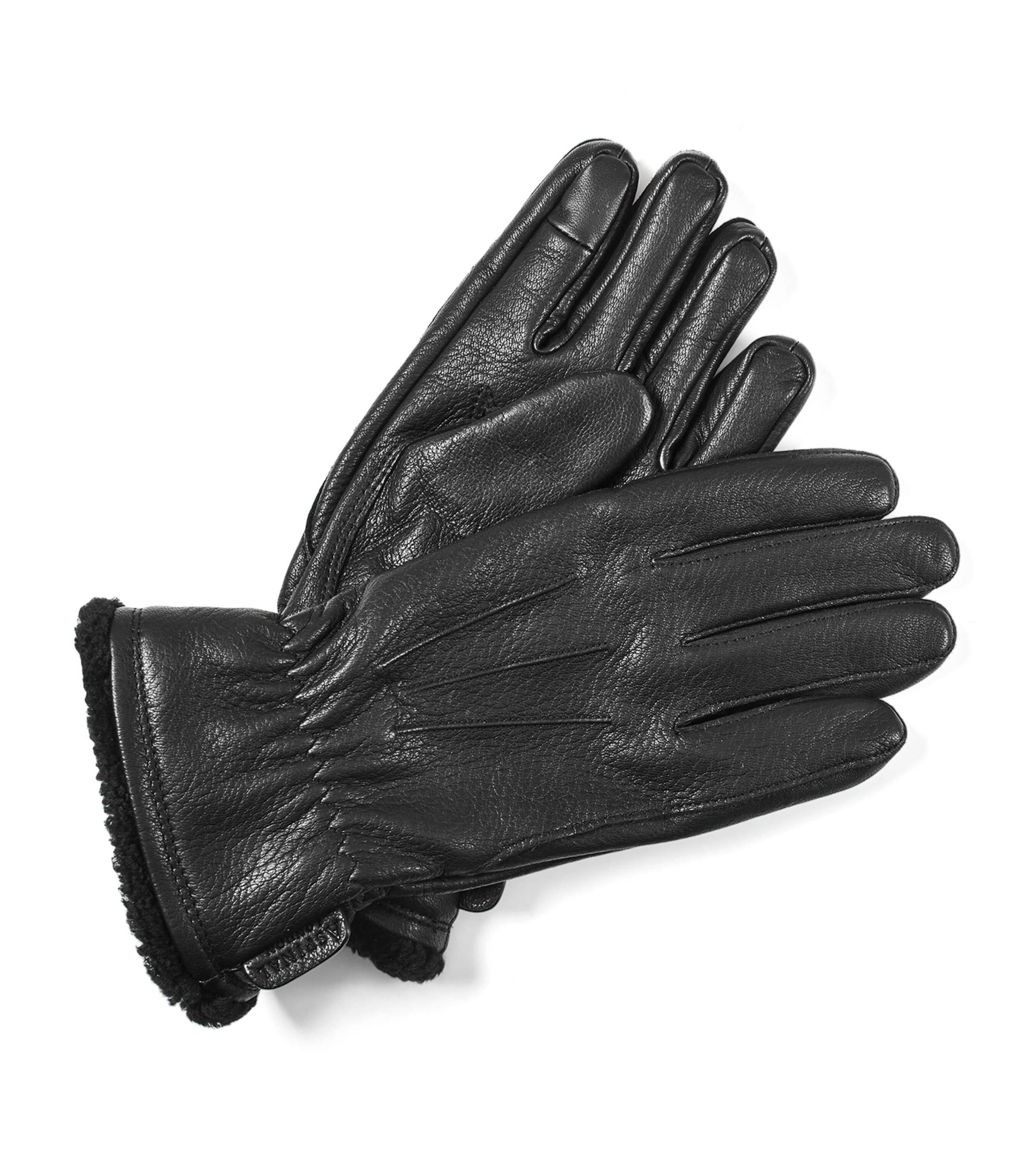 Shop Aspinal Of London Deerskin Gloves In Black