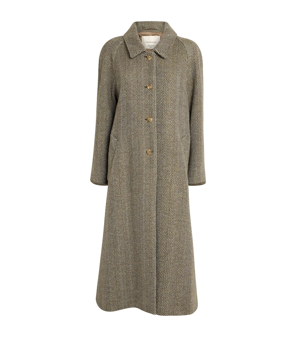 Wool-Blend Herringbone Coat