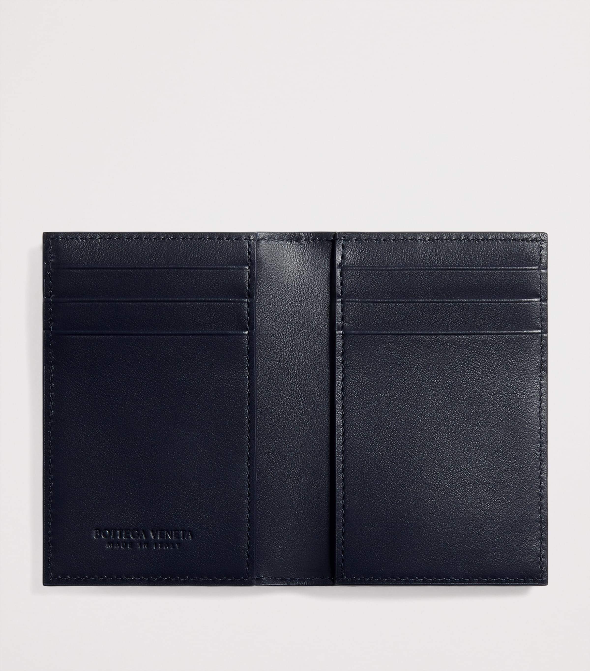 Bottega Veneta Leather Intrecciato Flap Card Holder Image 2