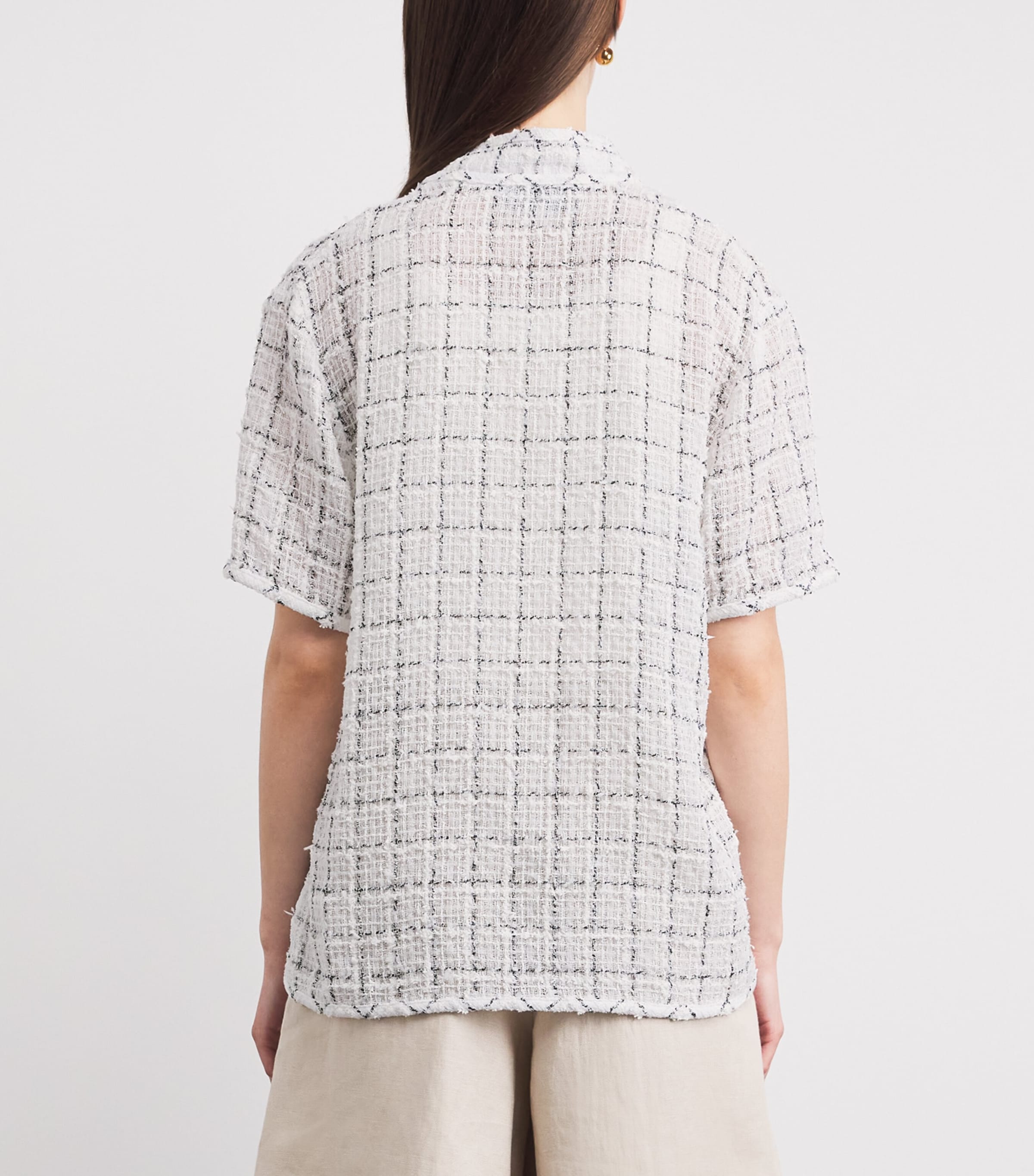Liberowe Womens Cotton-Blend Tweed Hetty Shirt White Image 5