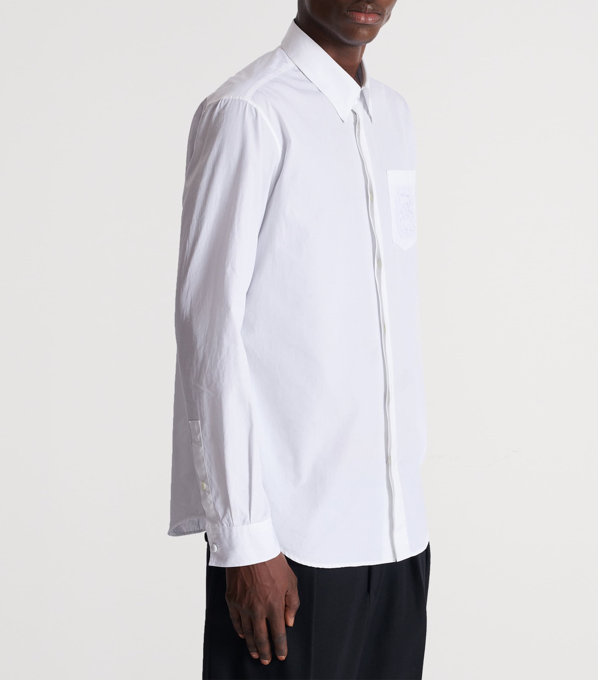 Cotton Poplin Crest Shirt 0FB BLANC OPTIQUE Image 3