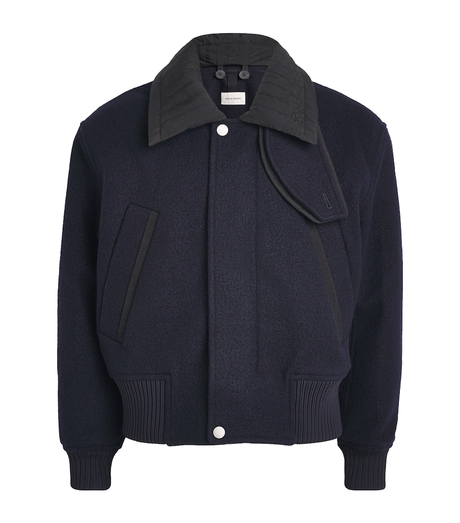 Craig Green Mens Wool Flight Jacket Navy Image 1