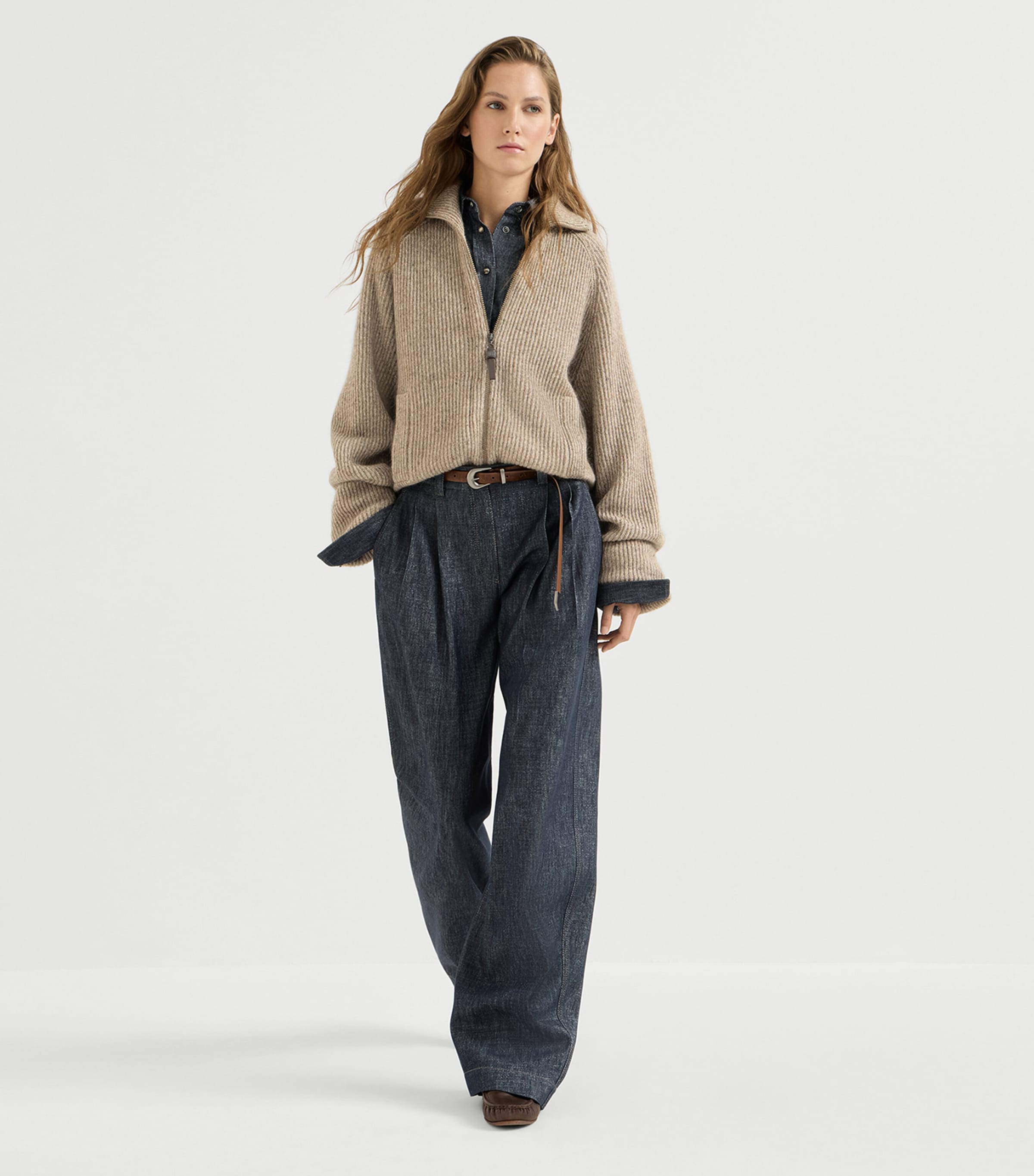 Brunello Cucinelli Womens Sparkling Denim Trousers Image 4
