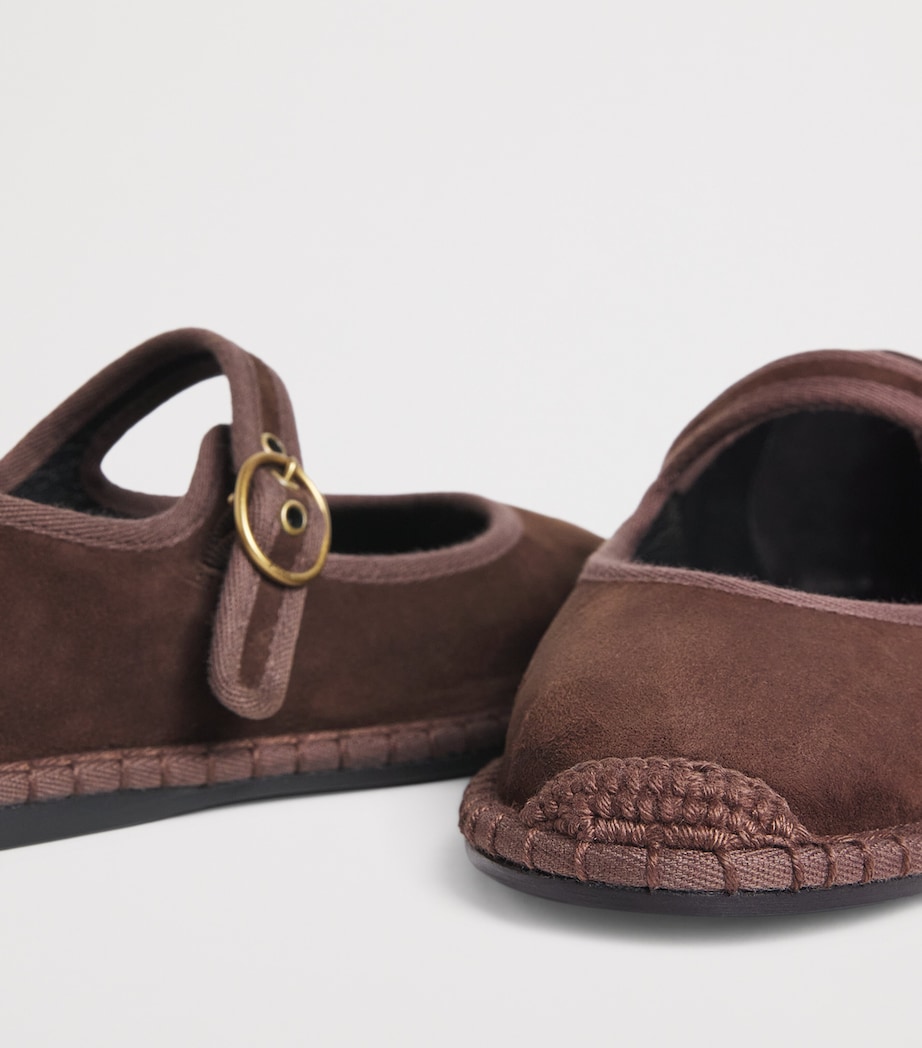 Suede Mary Jane Flats CHOCOLATE Image 5