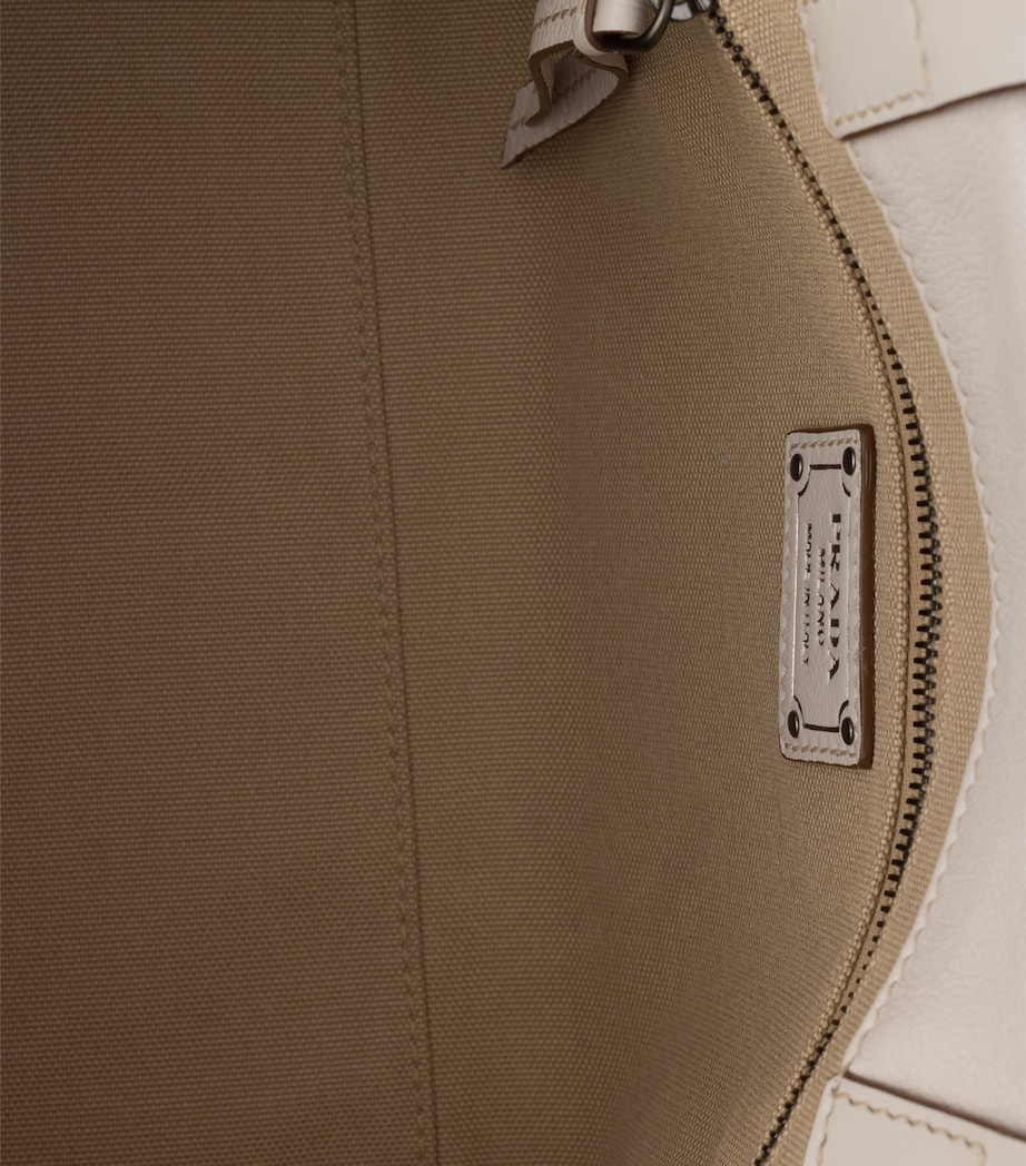 Prada Womens Medium Leather Route Tote Bag Neutral Image 7