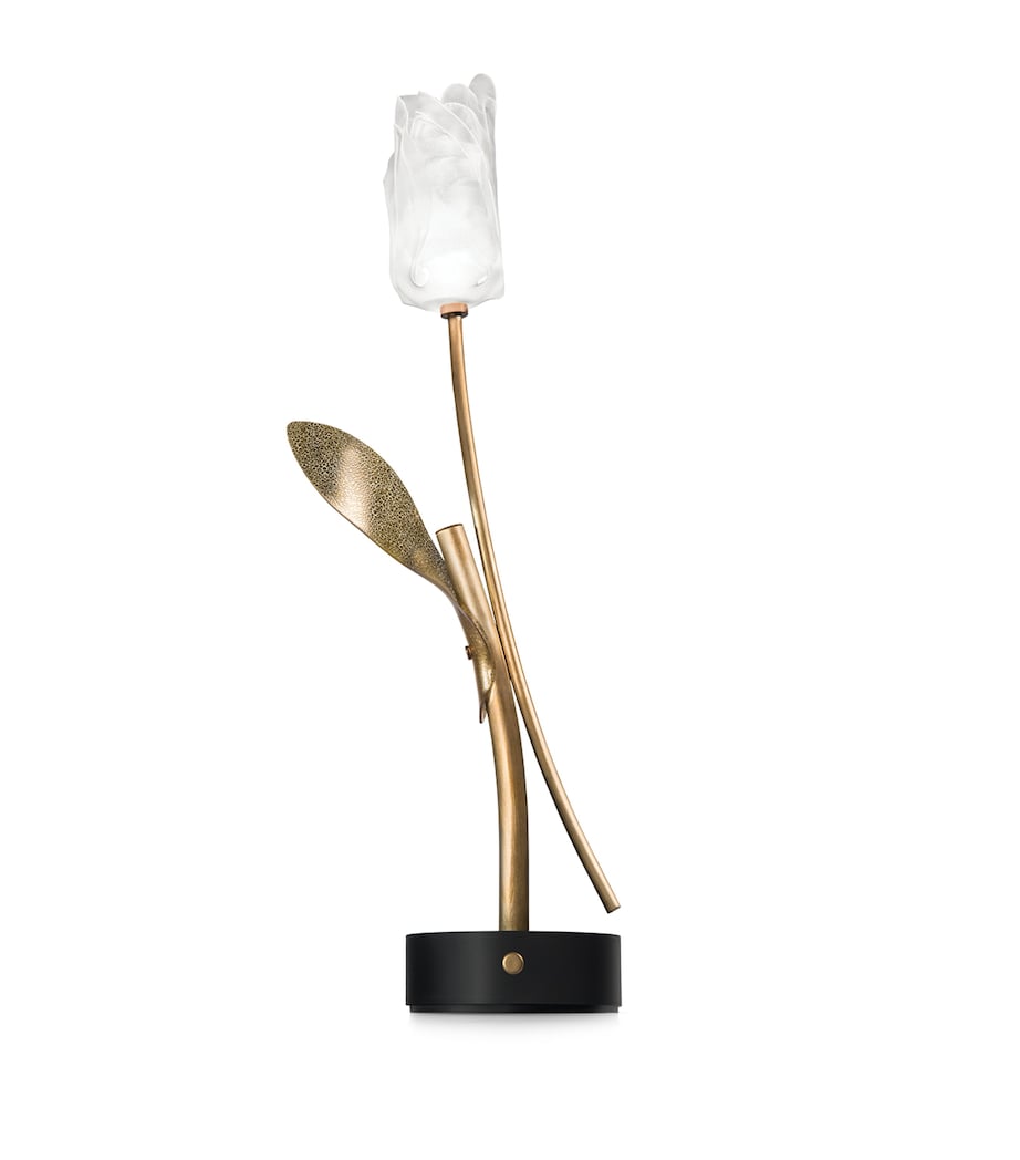 Tulip Battery Table Lamp WHITE & GOLD Image 1