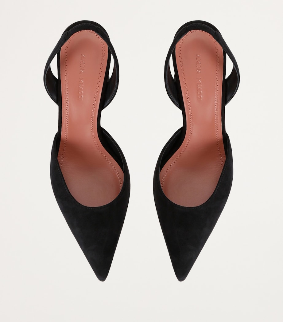 Suede Holli Slingback Pumps 70 BLACK Image 4