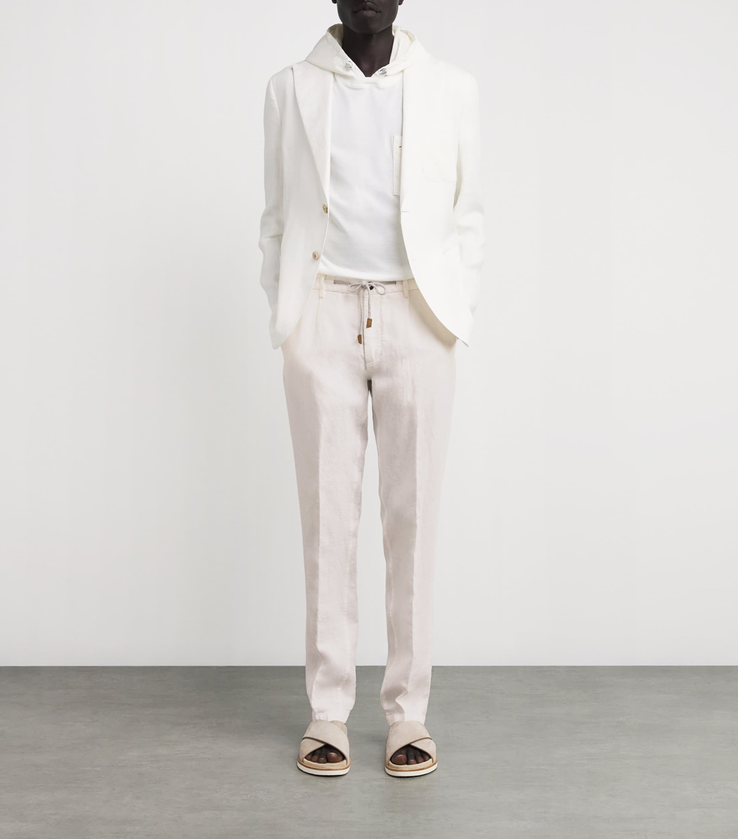 パンツ Eleventy Eleventy Trousers Ivory (L80PANE01 TES0L08000) Beige drawstring trousers Eleventy- men - ELEVENTY