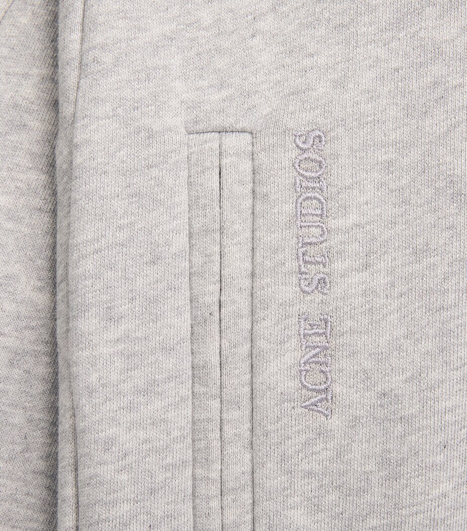 Acne Studios Womens Cotton Logo Sweatpants Grey Melange Image 6