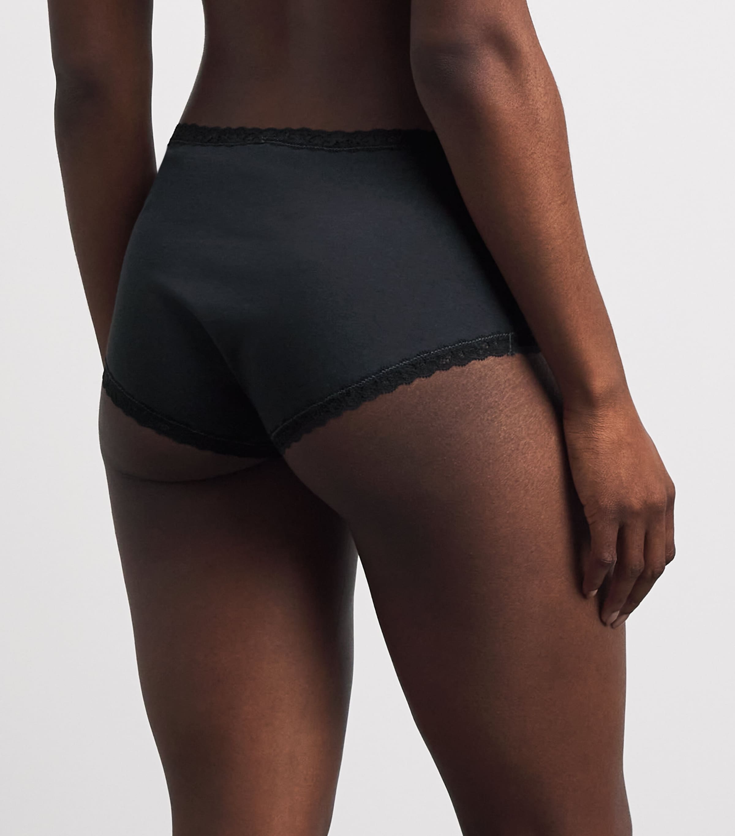 Skims Womens Lace-Trim Boy Shorts Briefs Soot Tonal Image 3