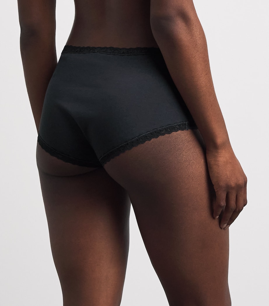 Skims Womens Lace-Trim Boy Shorts Briefs Soot Tonal Image 3