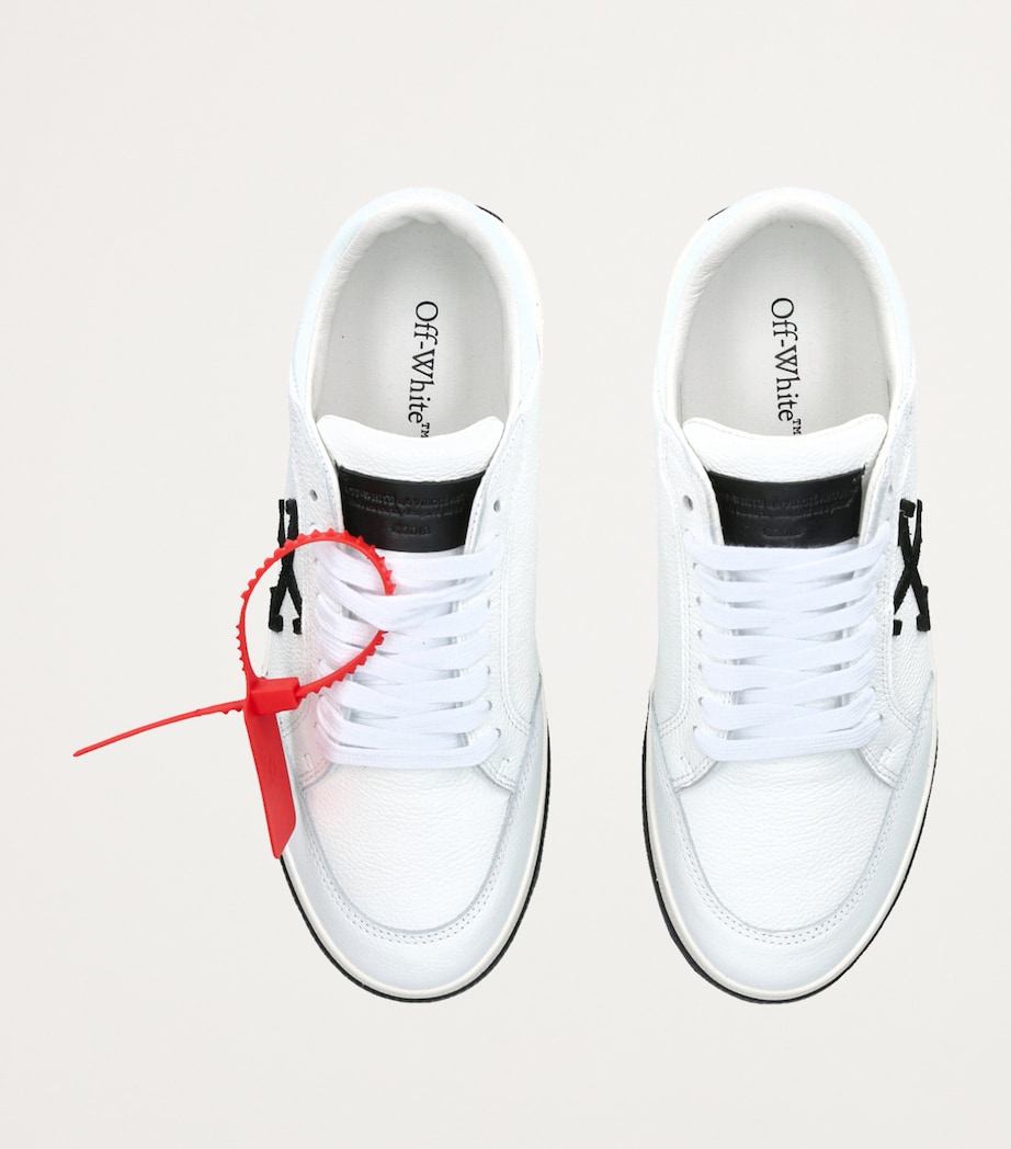 Leather New Low Vulcanized Sneakers WHITE/BLK Image 3