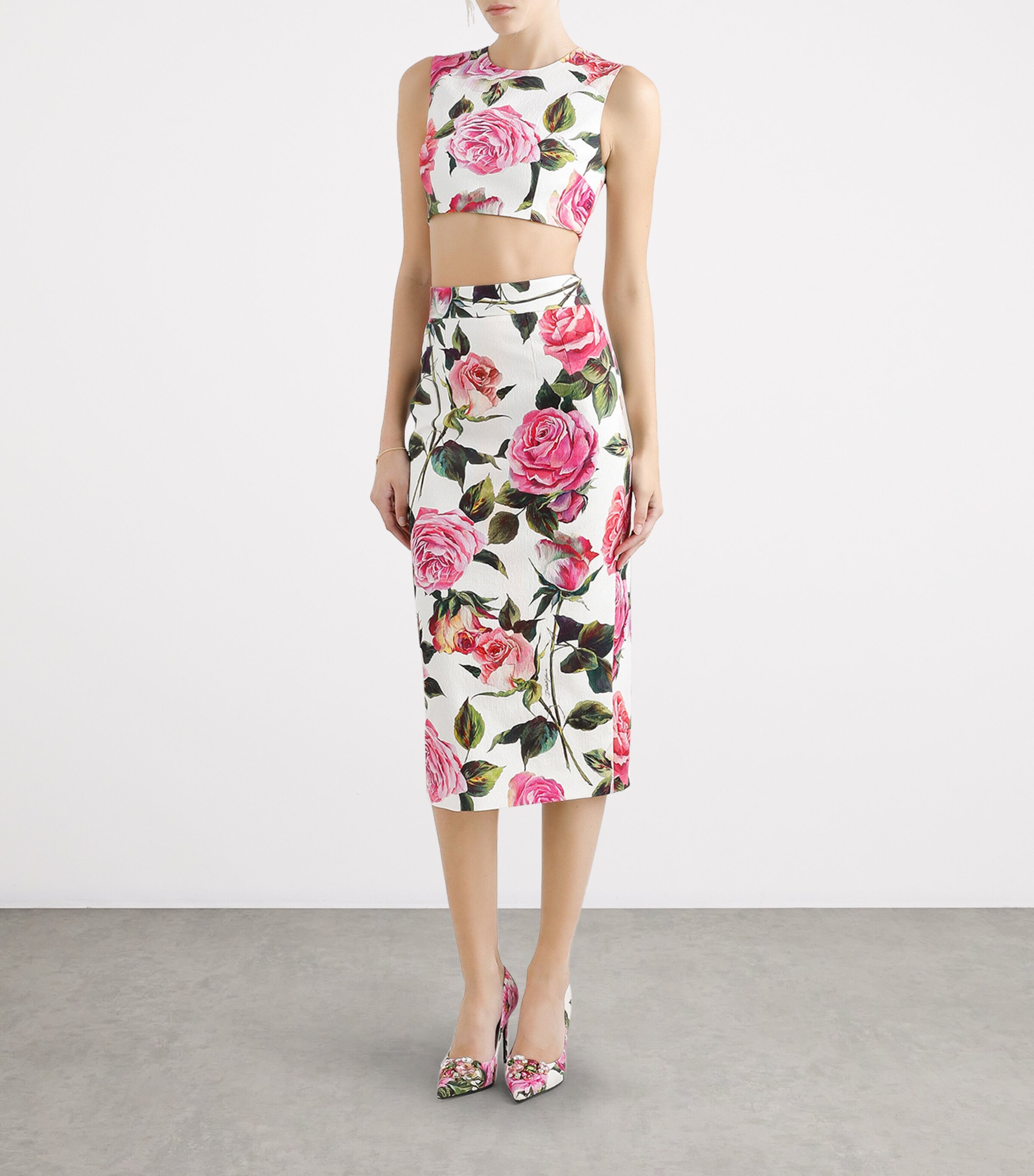 Floral Crop Top HA5IG-ROSE RO Image 5